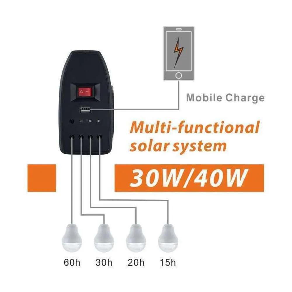 Liper Mini Solar System 40W Light & USB Charging Port