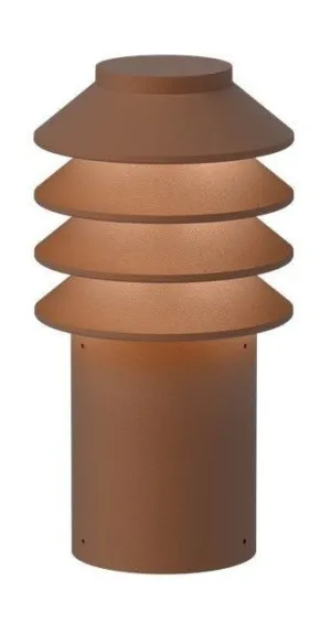 Louis Poulsen Bysted Garden Bollard Led 2700 K 14 W Spike Without Adaptor With Connector Short, Corten