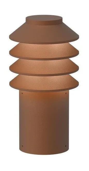 Louis Poulsen Bysted Garden Bollard Led 2700 K 14 W Spike Without Adaptor With Connector Short, Corten