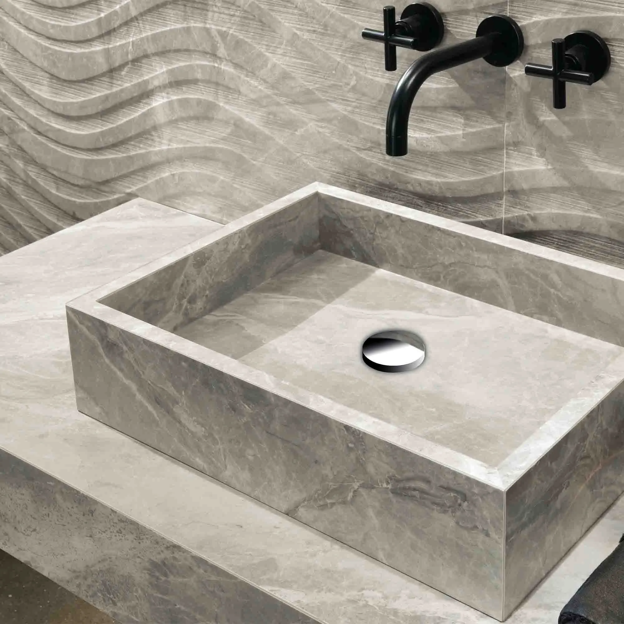 Marble Experience Orobico Grey 4D Decor Porcelain Tile 60x120cm Matt