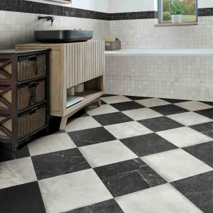 Marmi Imperiali Zenobia Black Marble Effect Porcelain Tile 30x30cm Matt