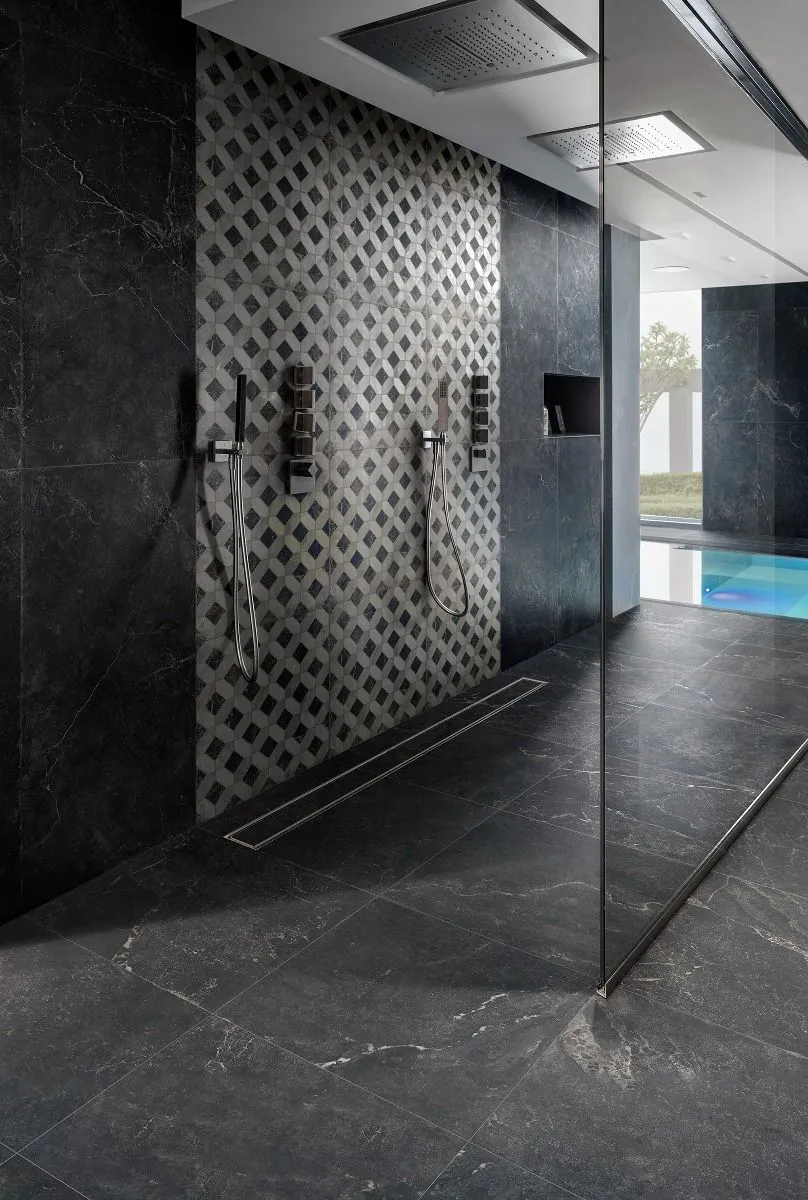 Marmi Imperiali Zenobia Black Marble Effect Porcelain Tile 30x30cm Matt