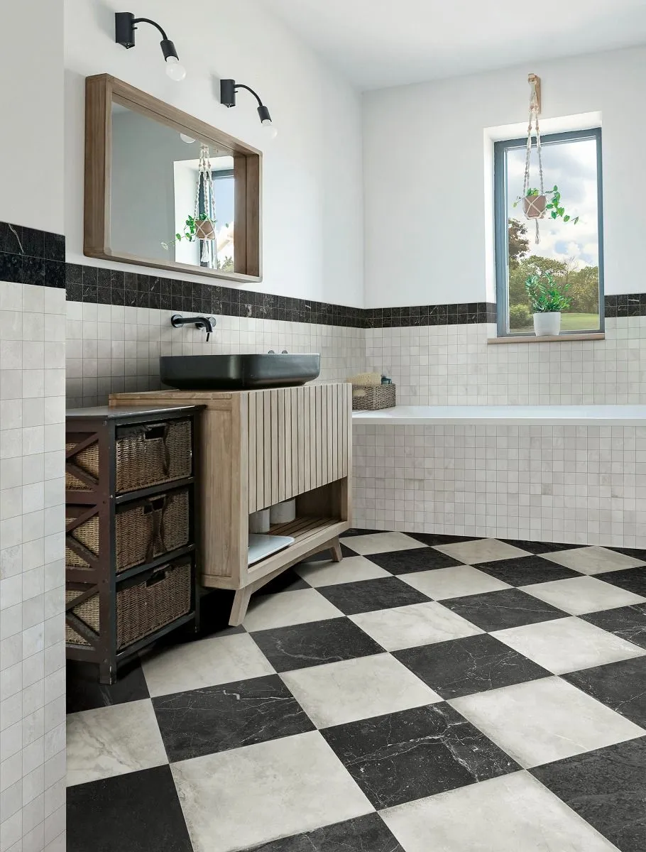 Marmi Imperiali Zenobia Black Marble Effect Porcelain Tile 30x30cm Matt