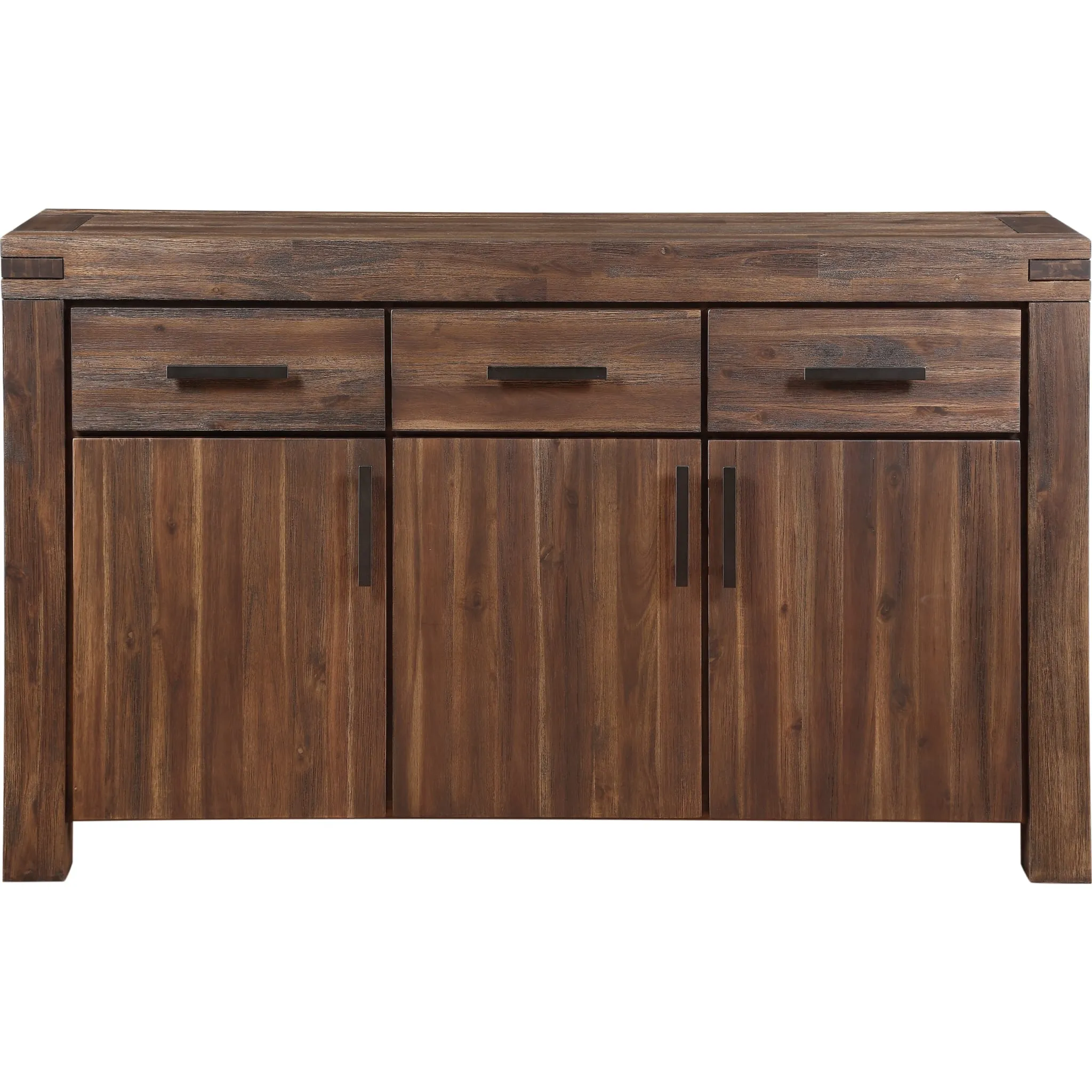 Meadow Three Drawer Three Door Solid Wood Sideboard in Brick Brown Modus