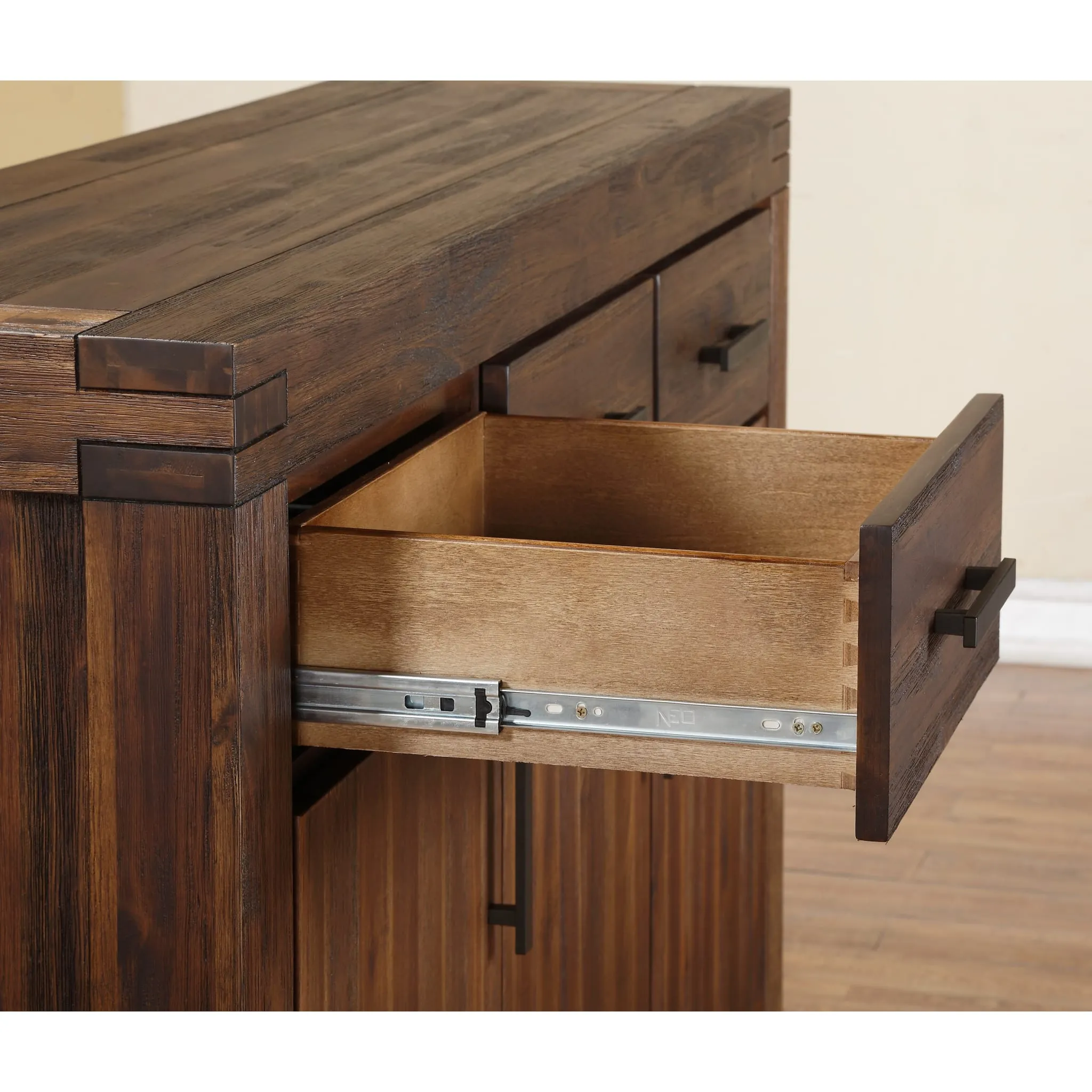 Meadow Three Drawer Three Door Solid Wood Sideboard in Brick Brown Modus