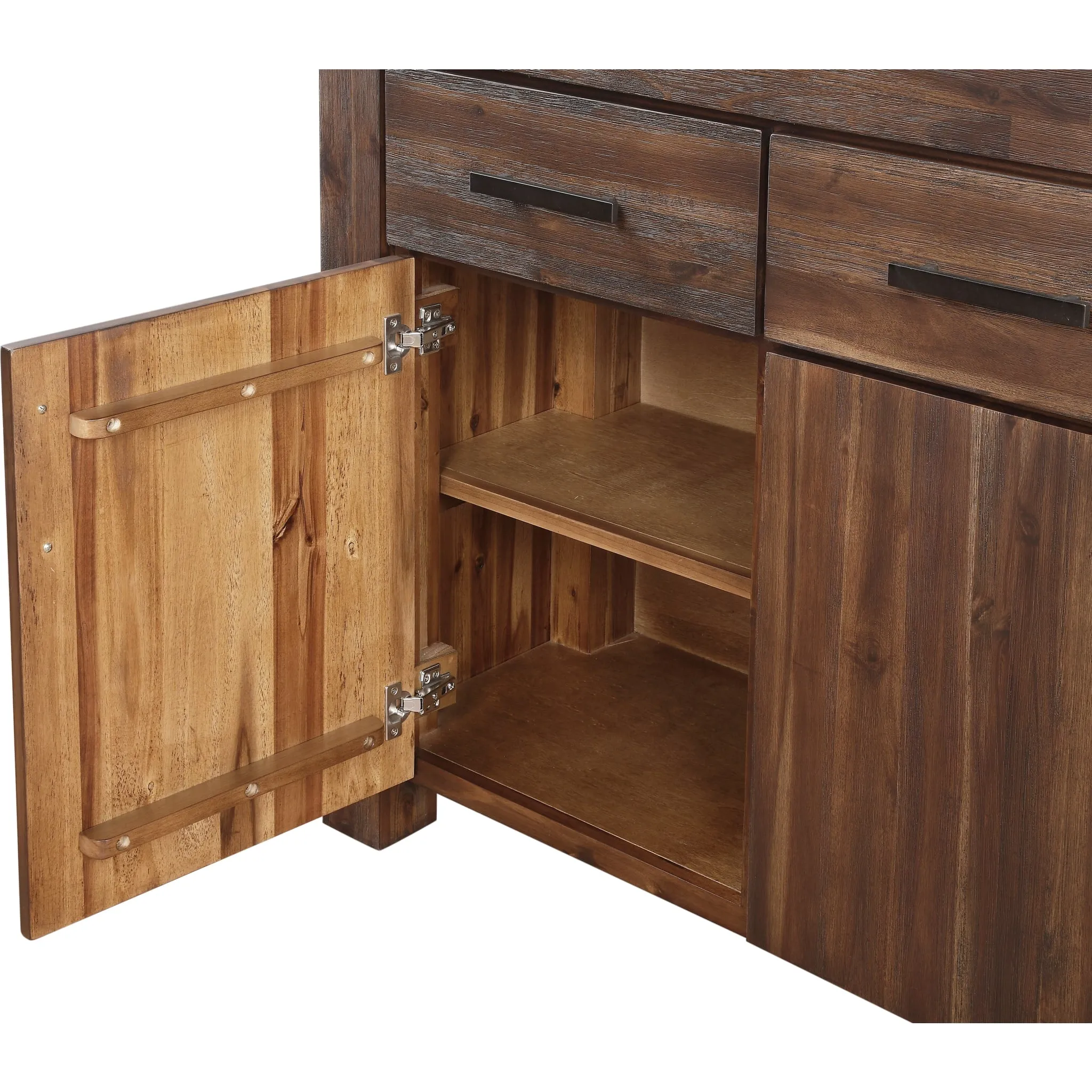 Meadow Three Drawer Three Door Solid Wood Sideboard in Brick Brown Modus