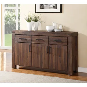 Meadow Three Drawer Three Door Solid Wood Sideboard in Brick Brown Modus