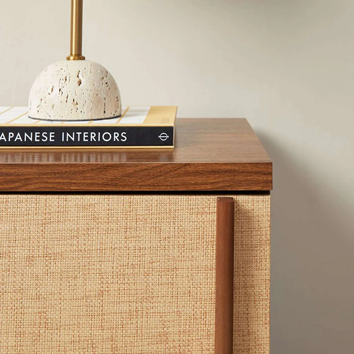 Minato Textured Bedside Table - Walnut Mocka