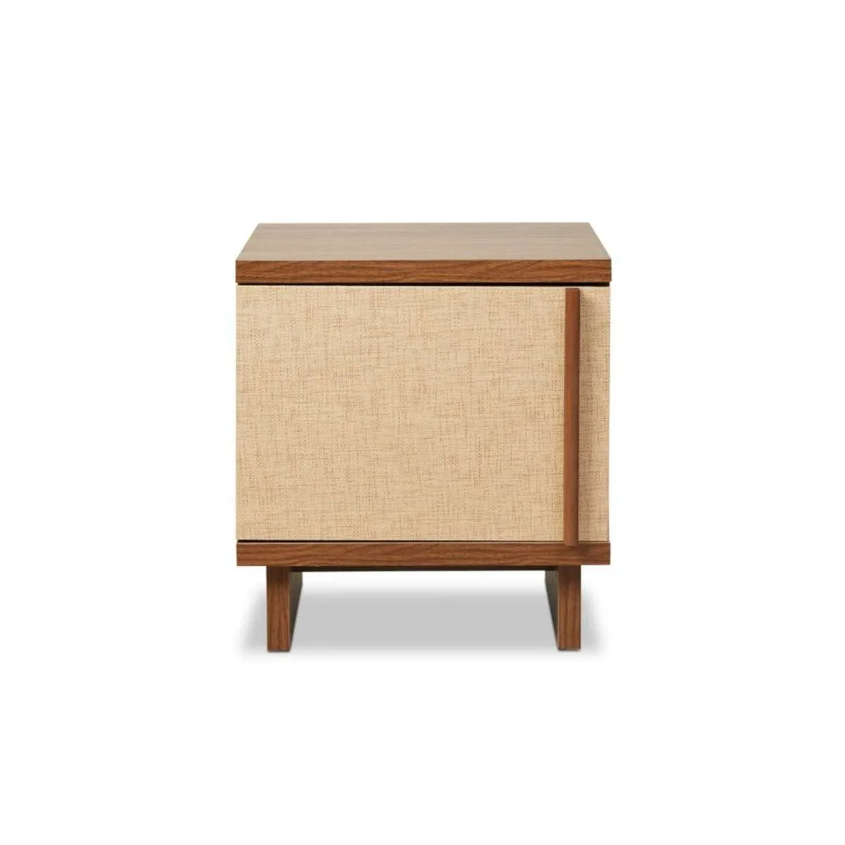 Minato Textured Bedside Table - Walnut Mocka