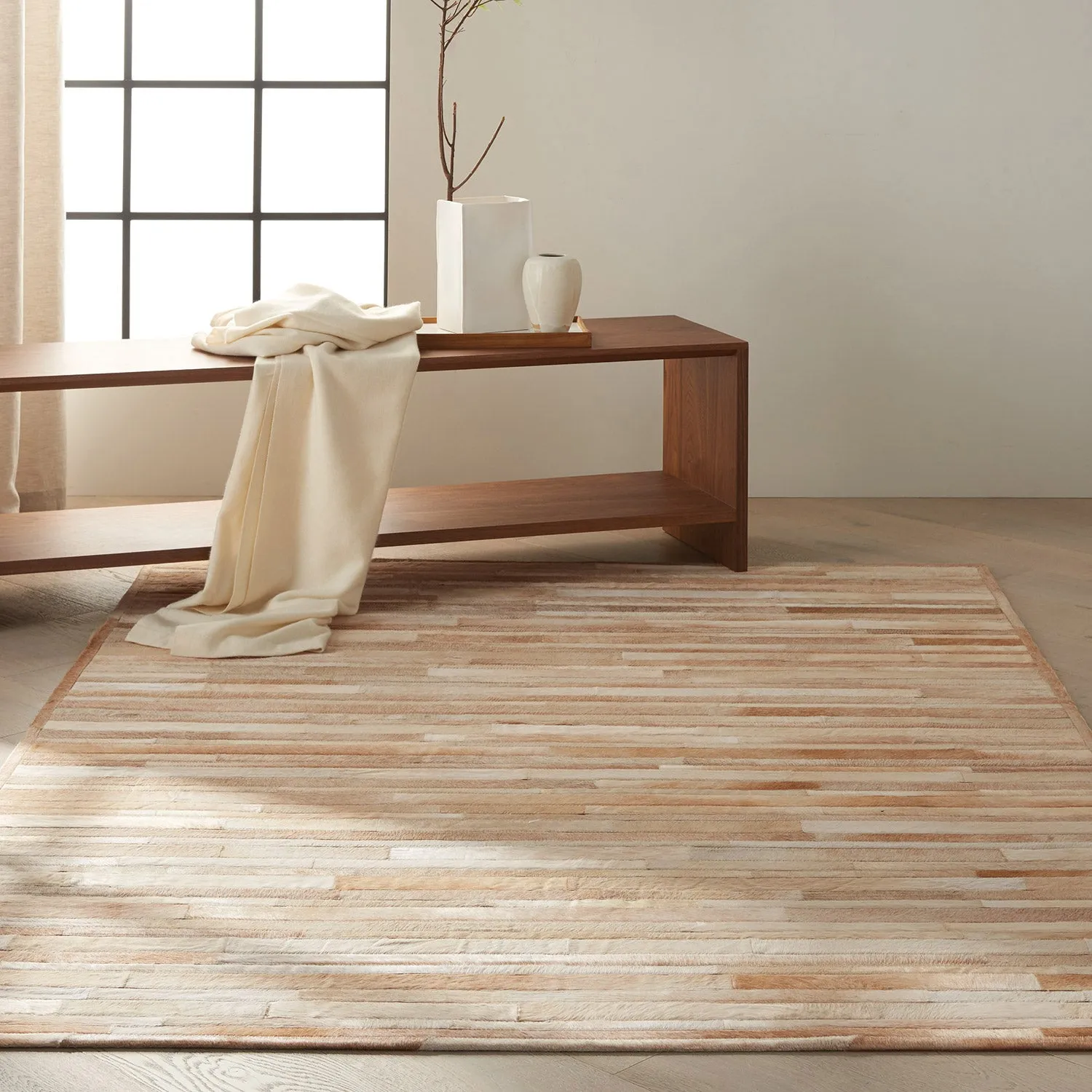 Modern Handwoven Hide Rug - 9' x 12'