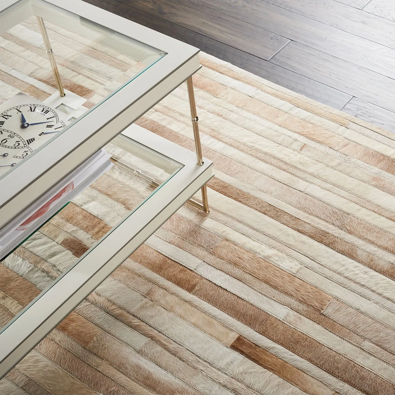 Modern Handwoven Hide Rug - 9' x 12'