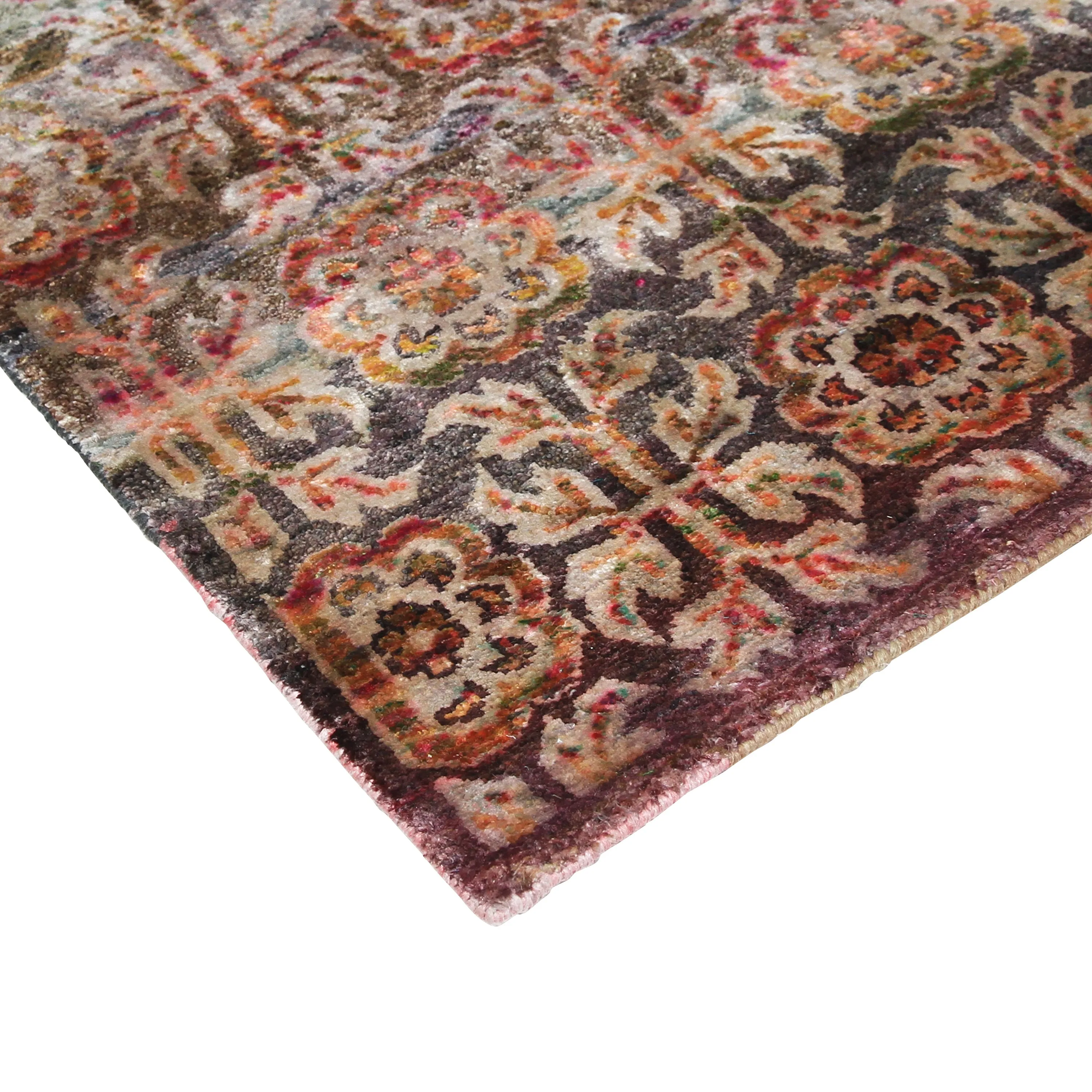 Multicolored Alchemy Transitional Silk Runner - 3' x 18'