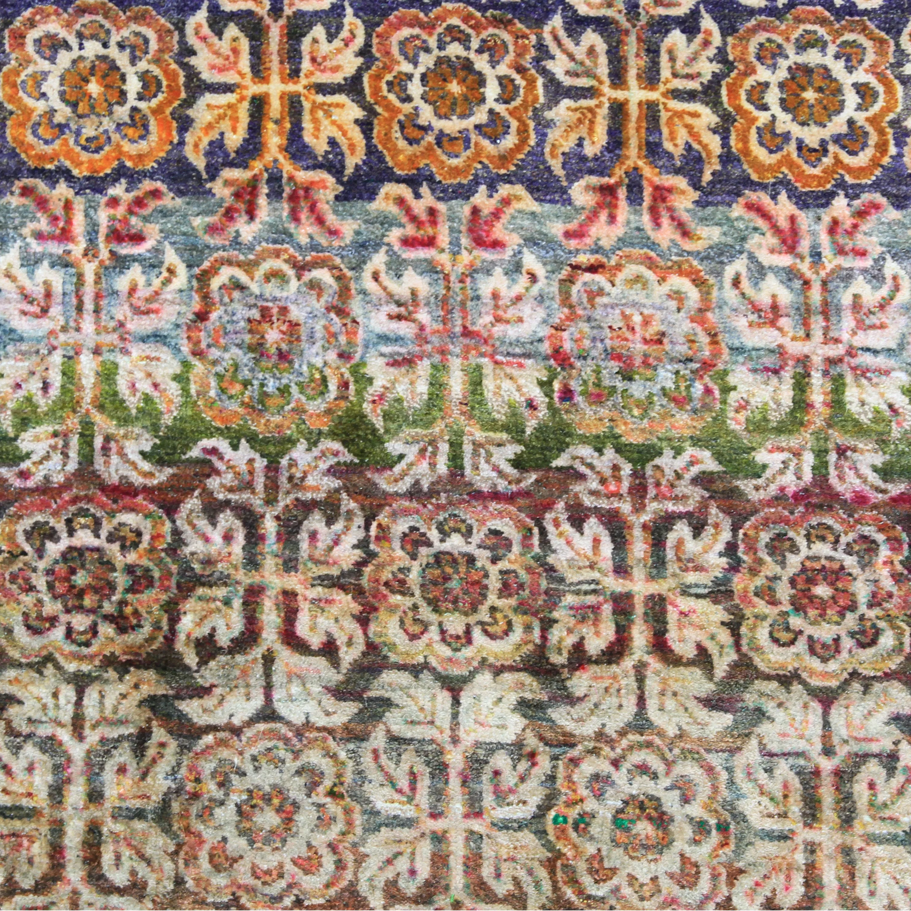 Multicolored Alchemy Transitional Silk Runner - 3' x 18'