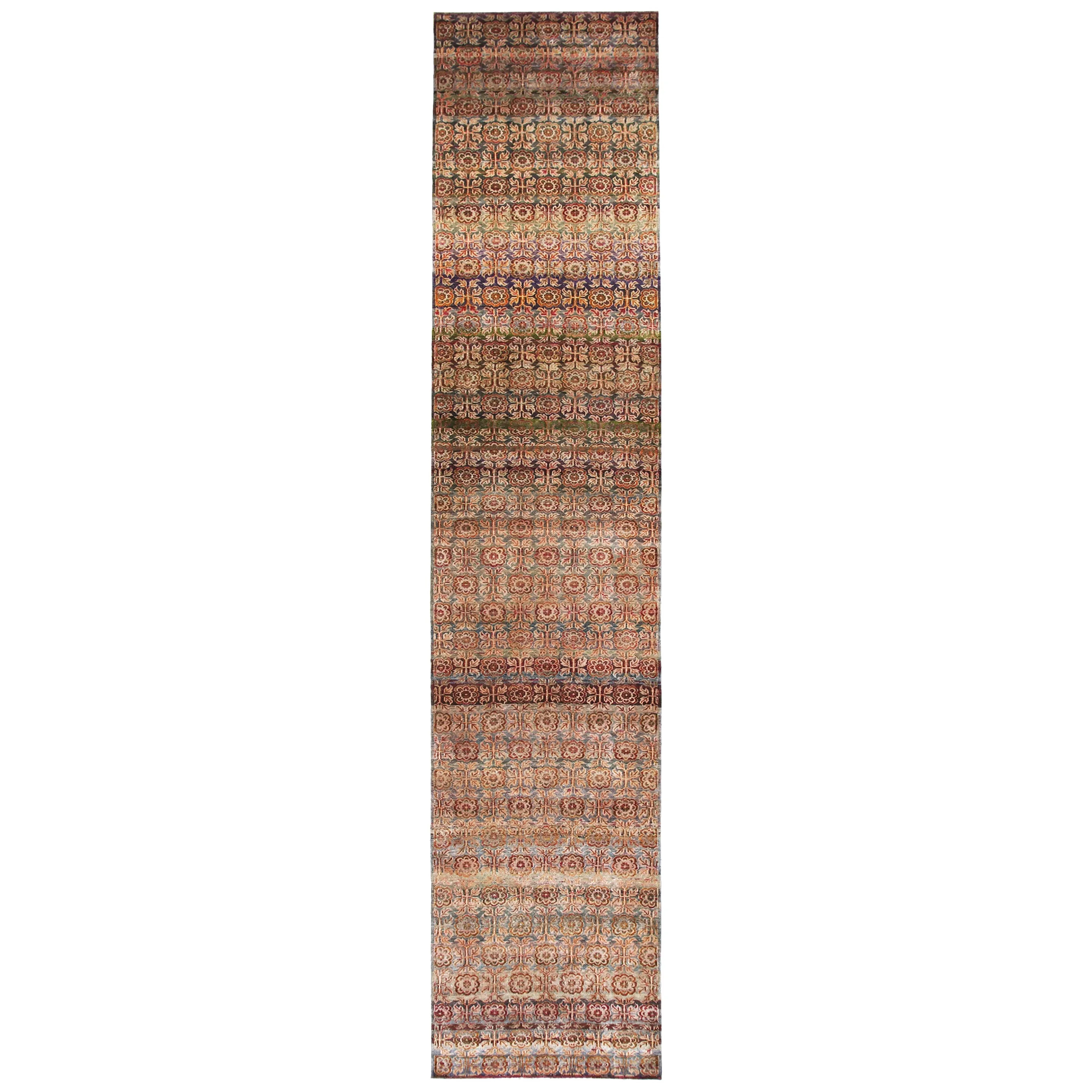 Multicolored Alchemy Transitional Silk Runner - 3' x 18'