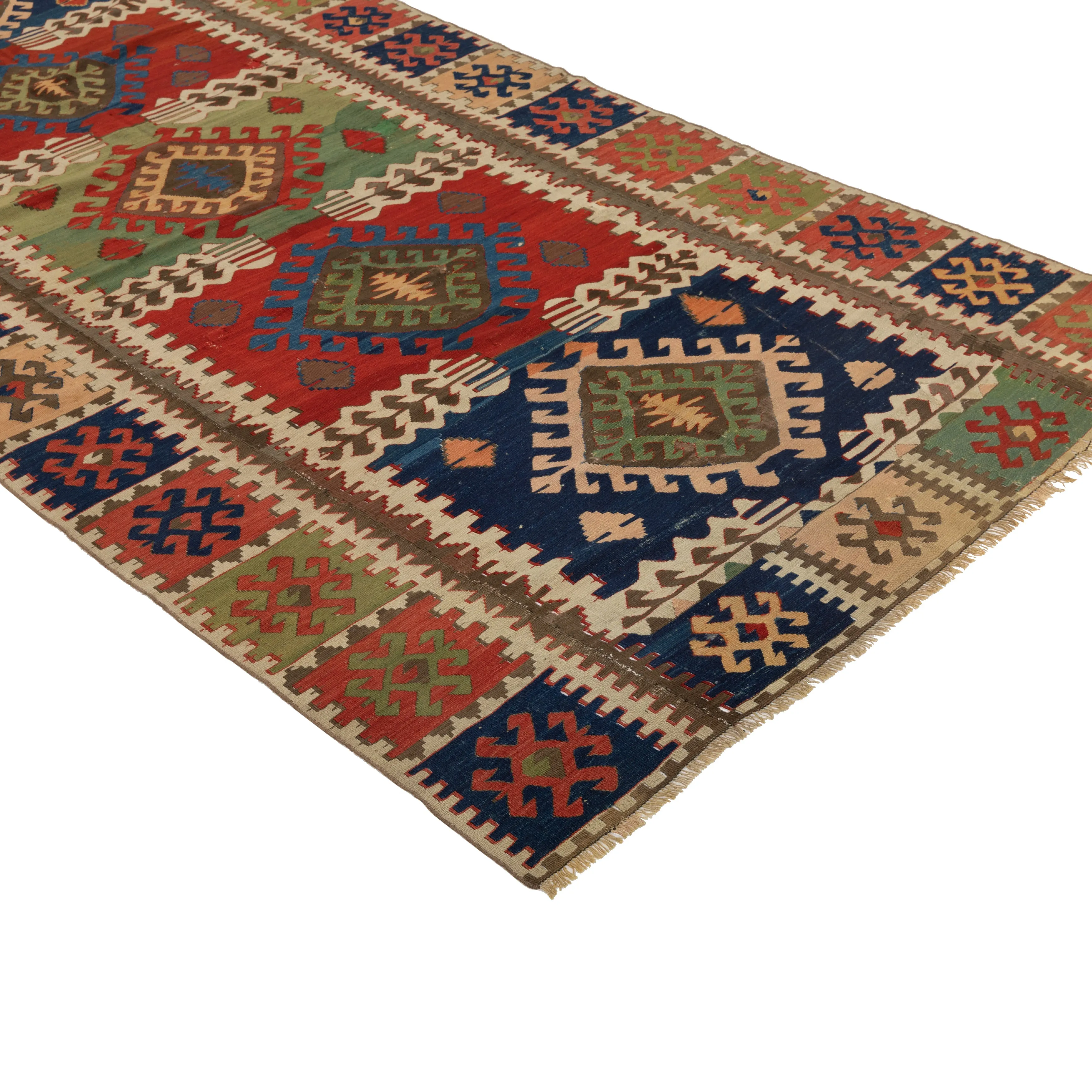 Multicolored Flatweave Wool Rug - 4'9" x 9'3"