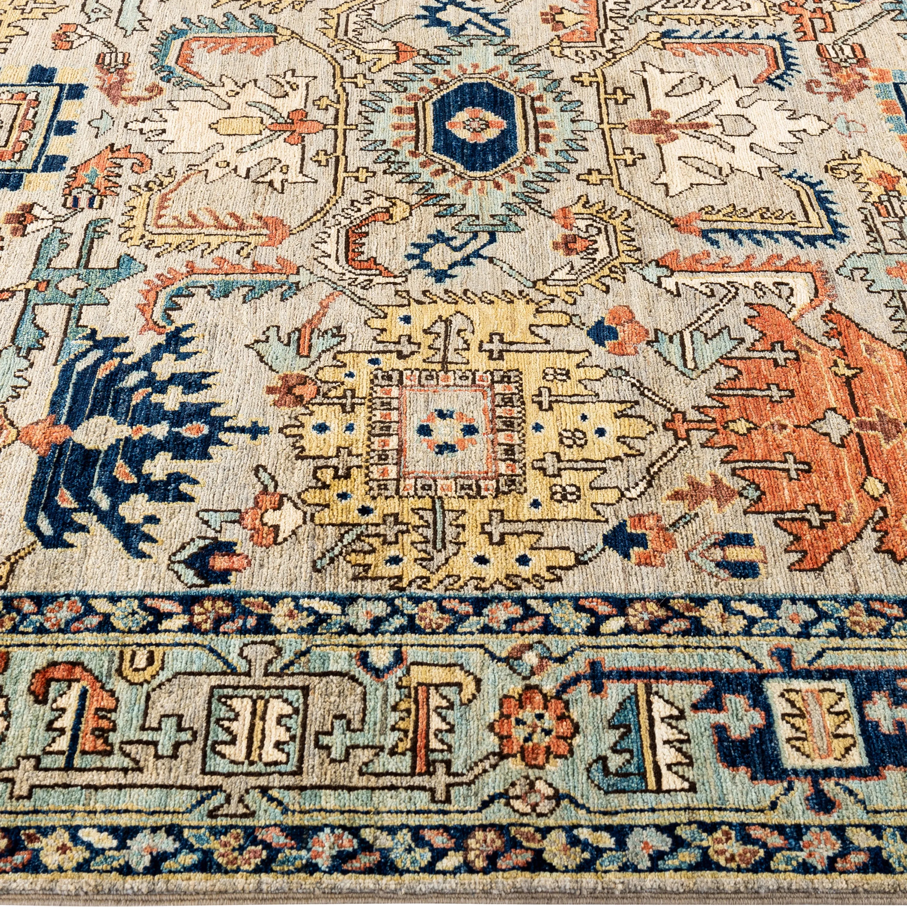 Multicolored Traditional Serapi Wool Rug - 6'2" x 8'10"