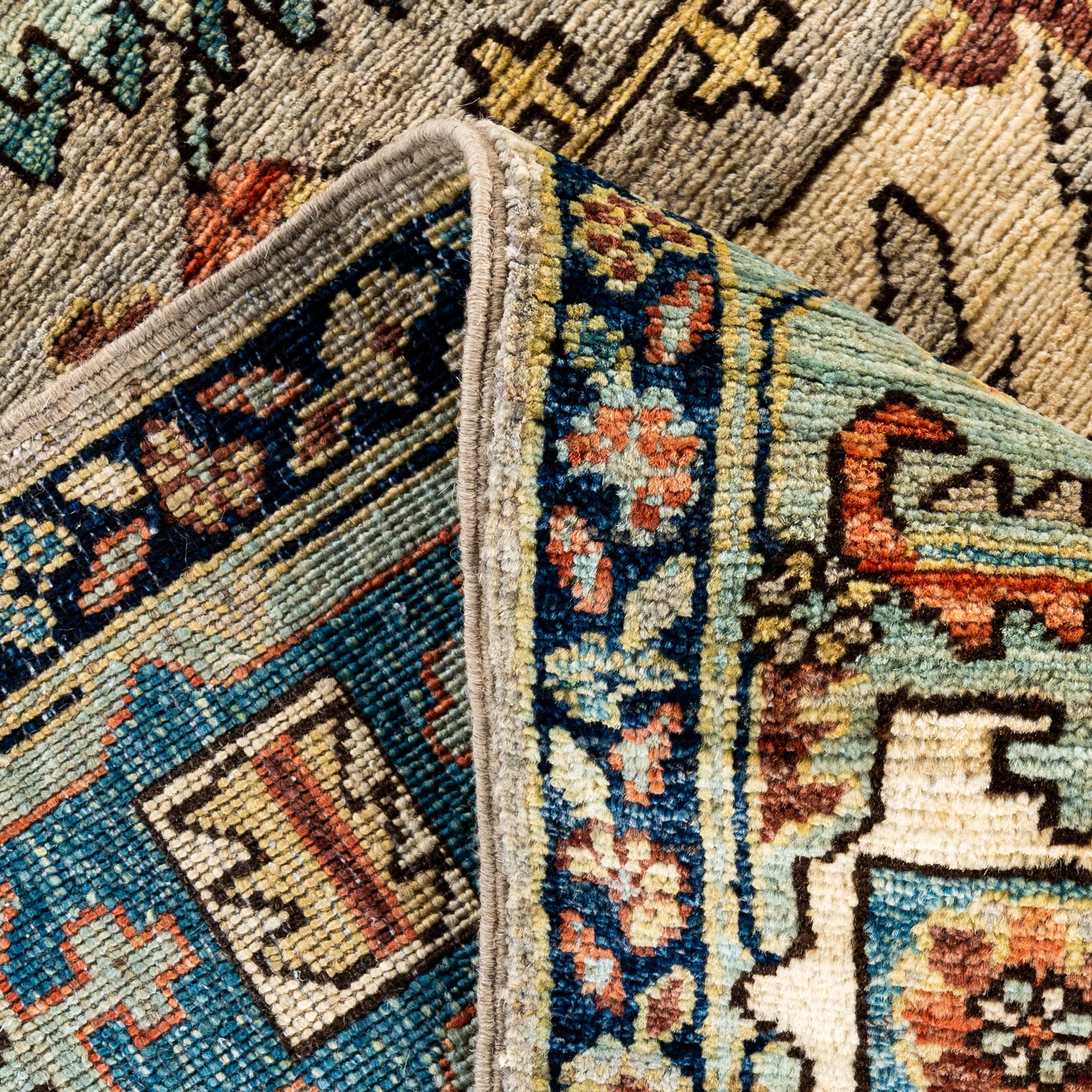 Multicolored Traditional Serapi Wool Rug - 6'2" x 8'10"