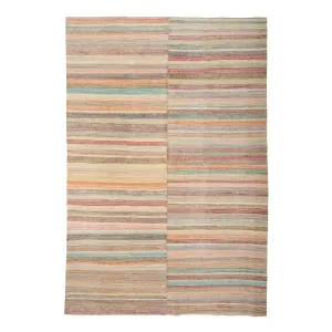 Multicolored Transitional Kilim Wool Rug - 8'11" x 12'9"