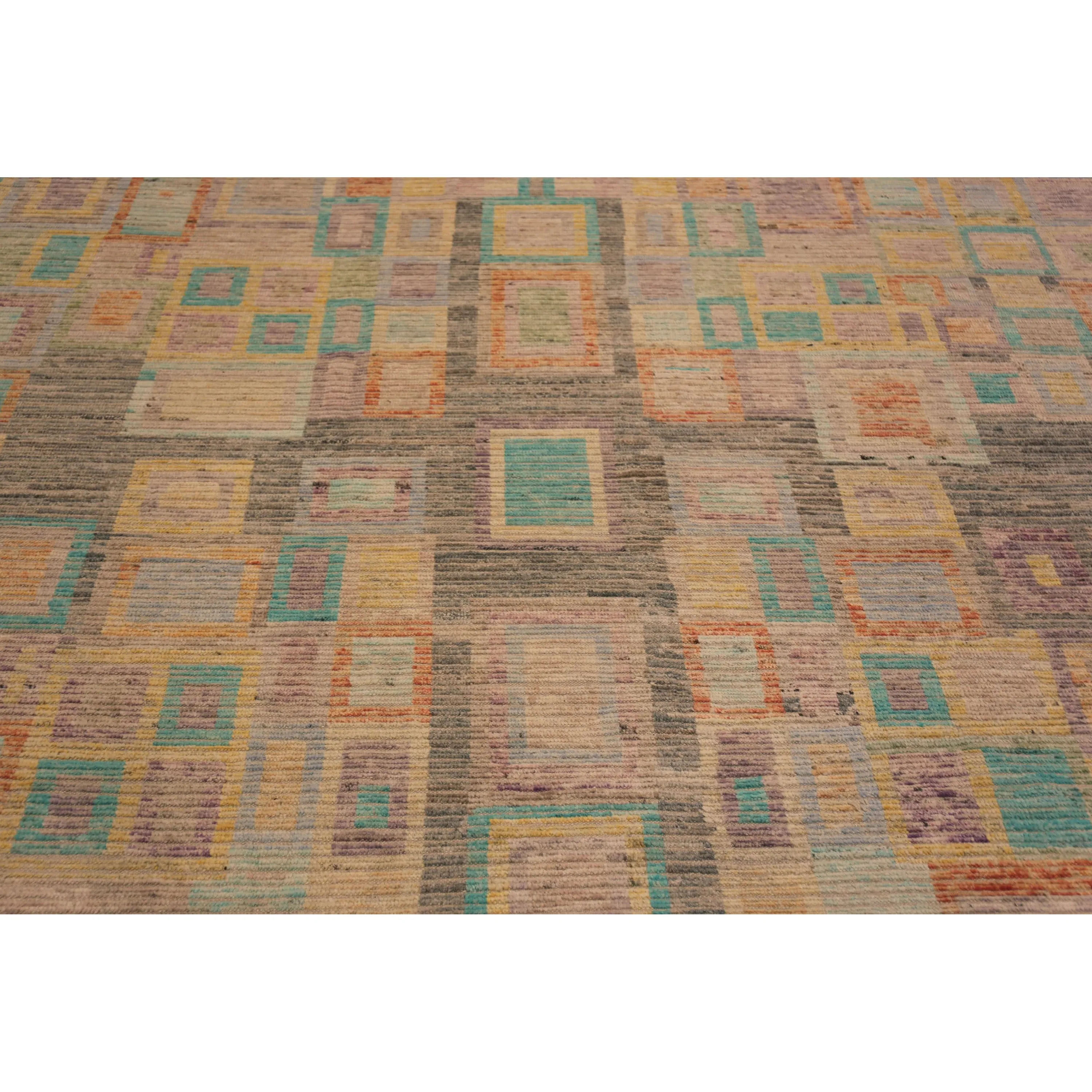 Multicolored Zameen Transitional Wool Rug - 13'7" x 16'1"