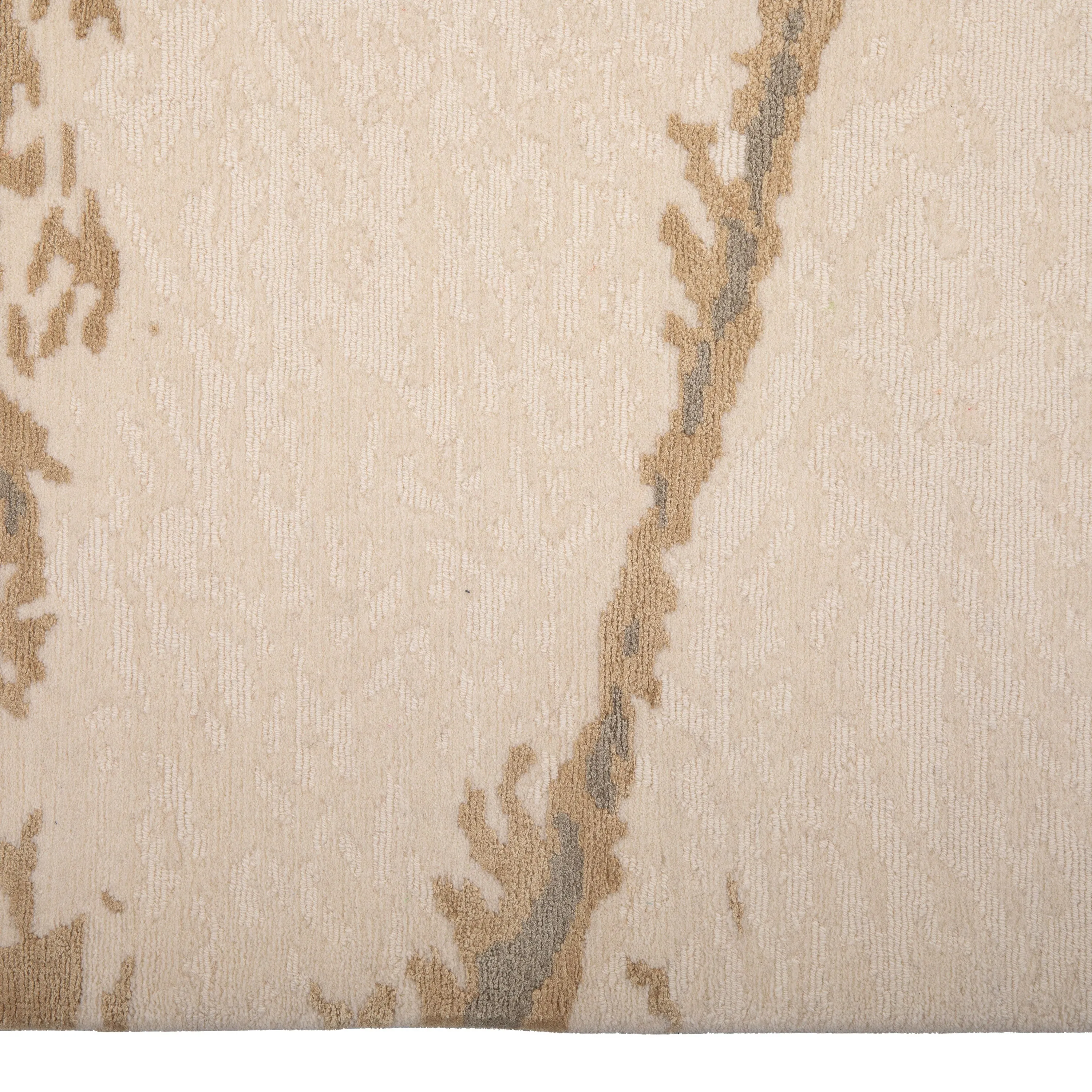 Natural Contemporary Wool Silk Rug - 9' x 12'