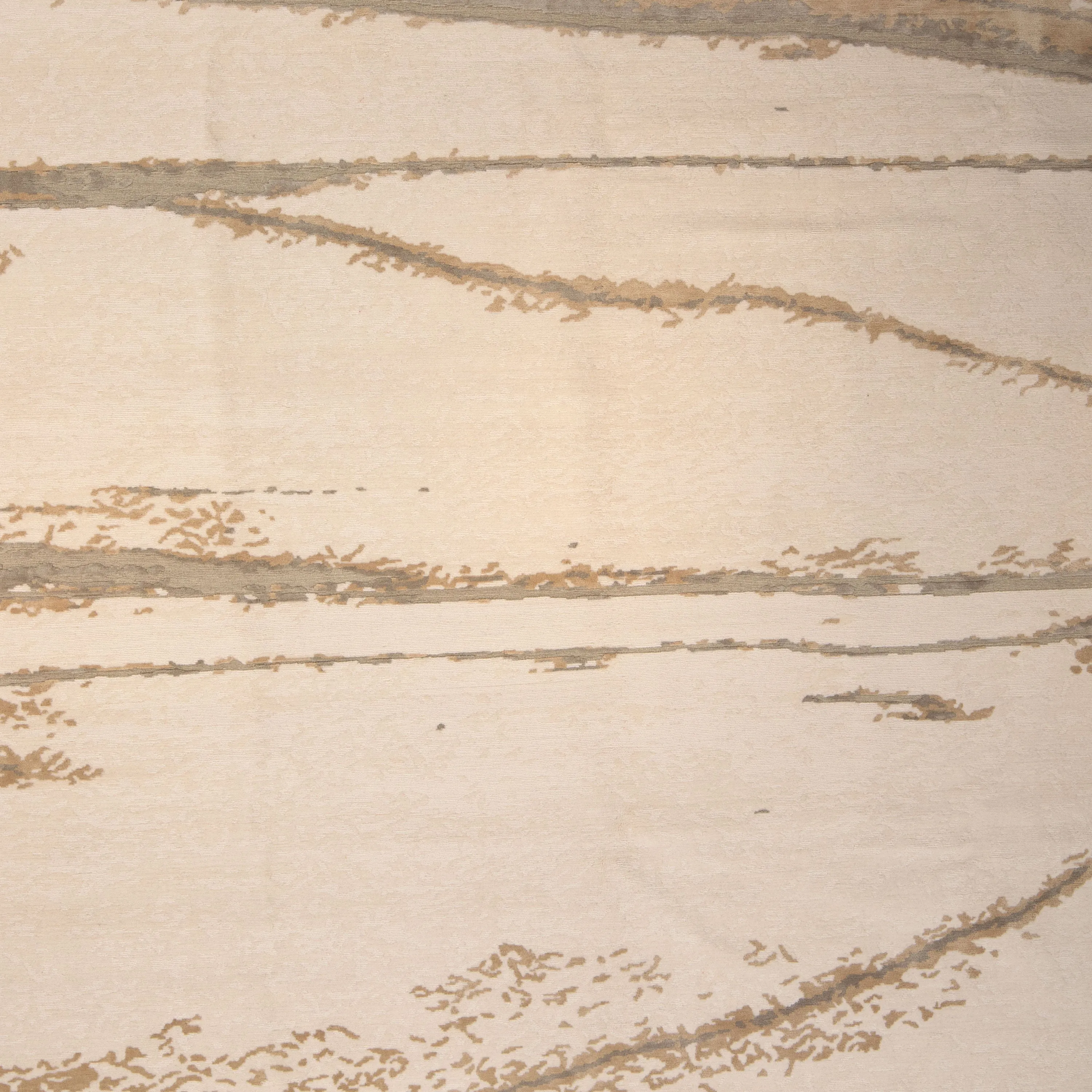Natural Contemporary Wool Silk Rug - 9' x 12'