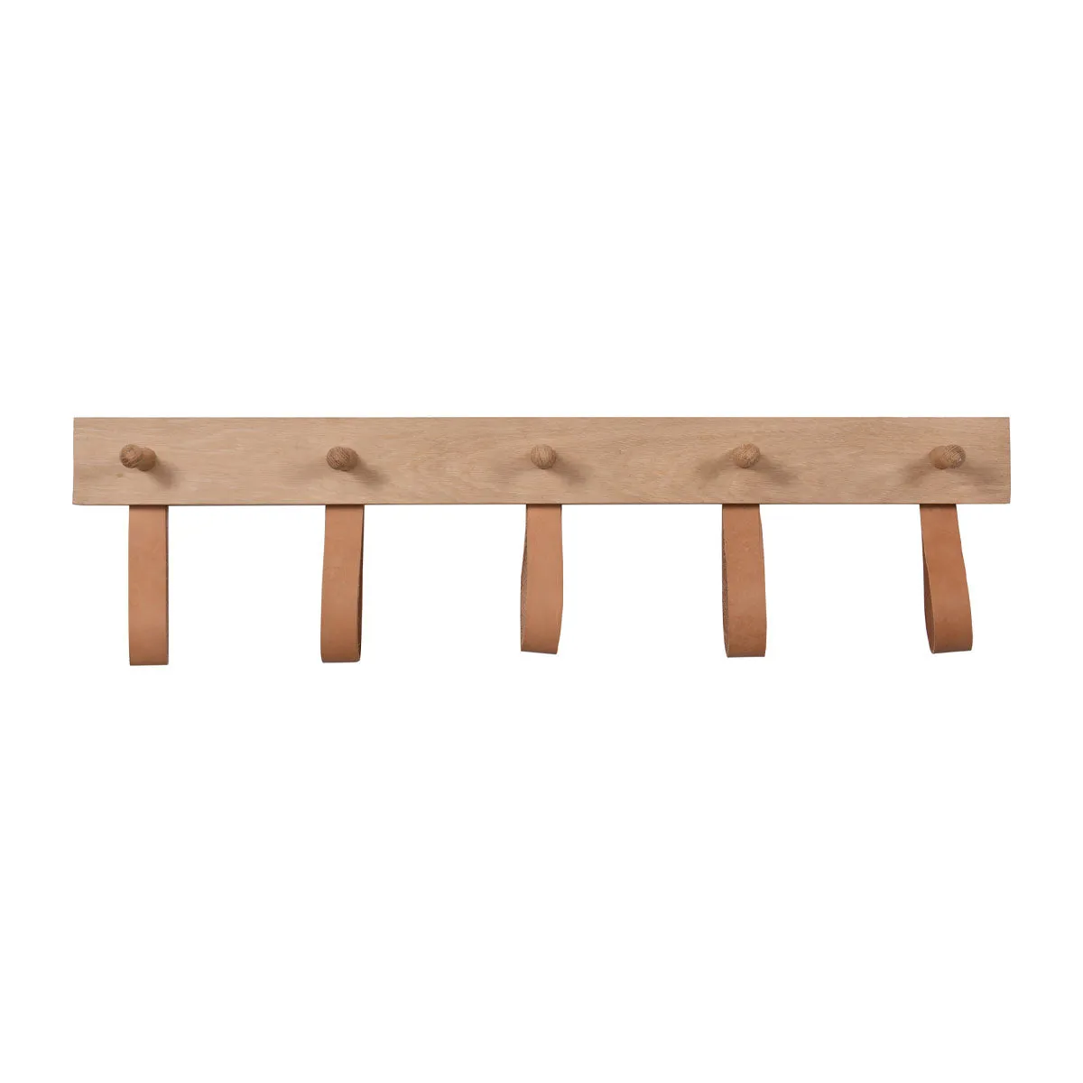 Oak and Leather Coat Hooks - 5 Funky Chunky