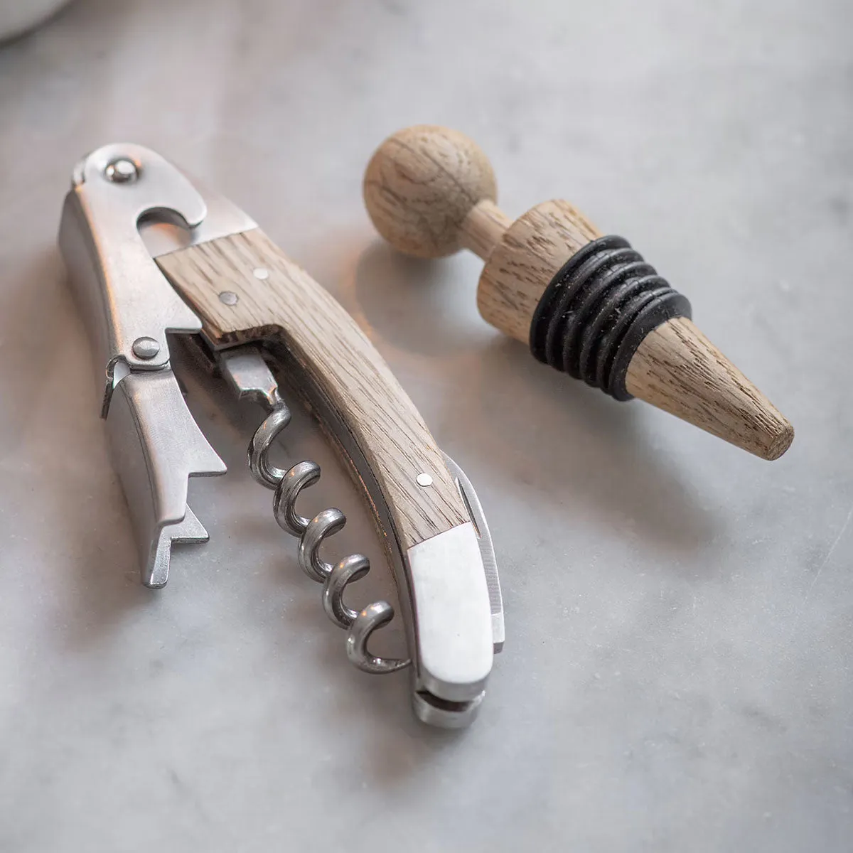 Oak Bottle Opener Gift Set Funky Chunky