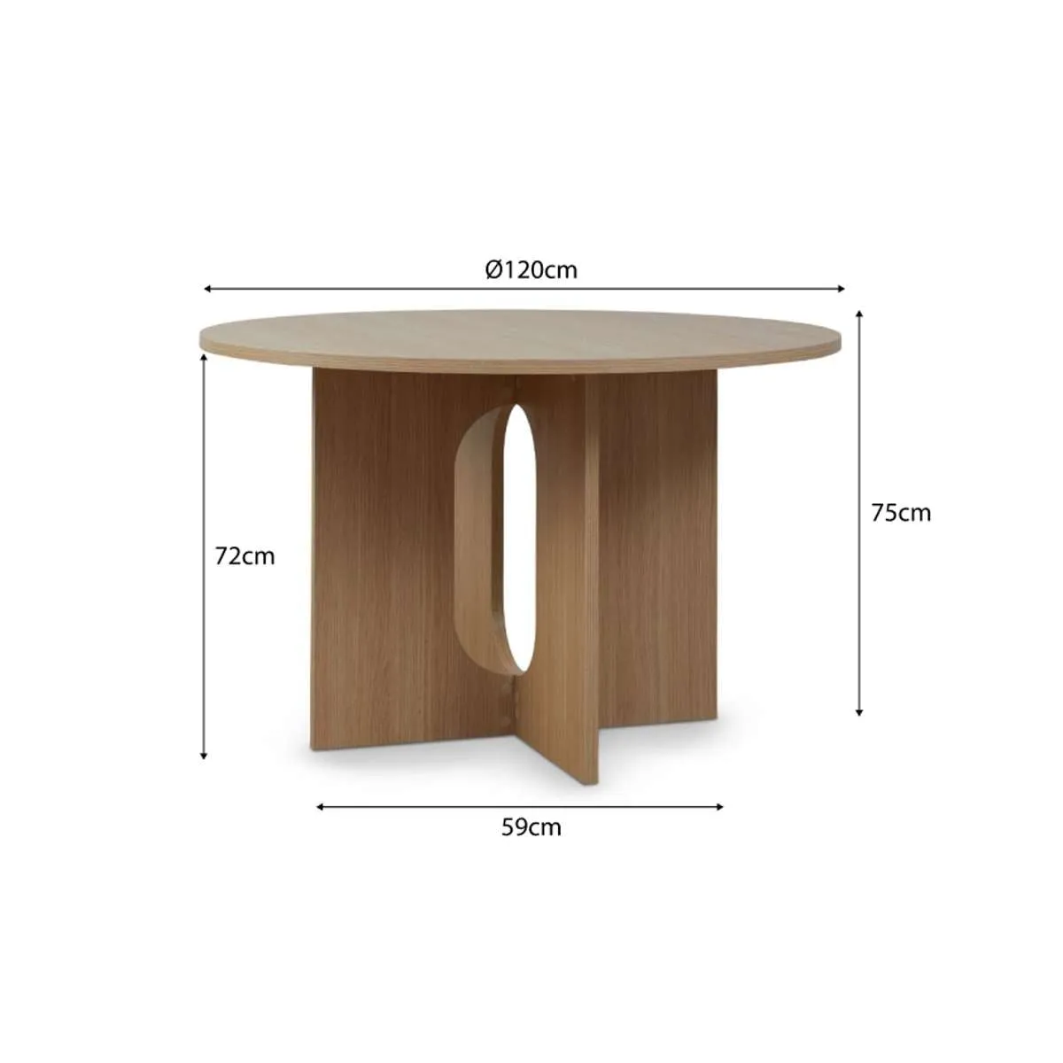 Ora Four Seater Round Dining Table Mocka