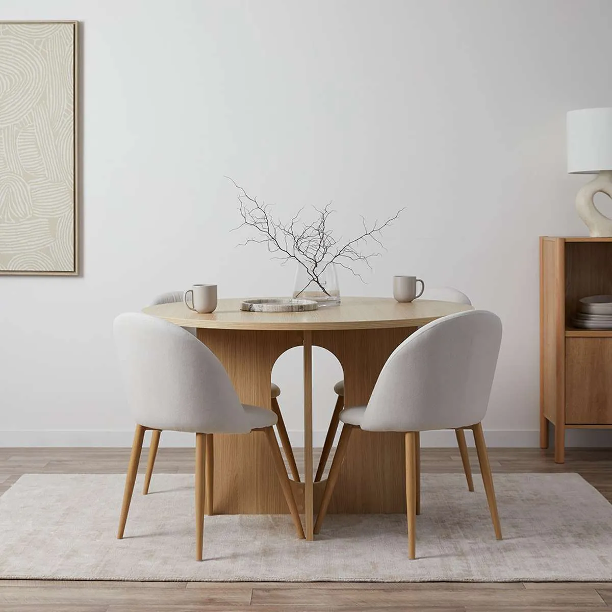 Ora Four Seater Round Dining Table Mocka