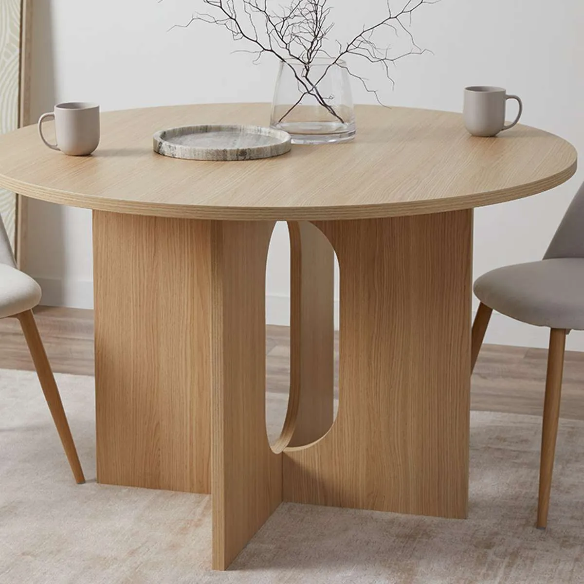 Ora Four Seater Round Dining Table Mocka