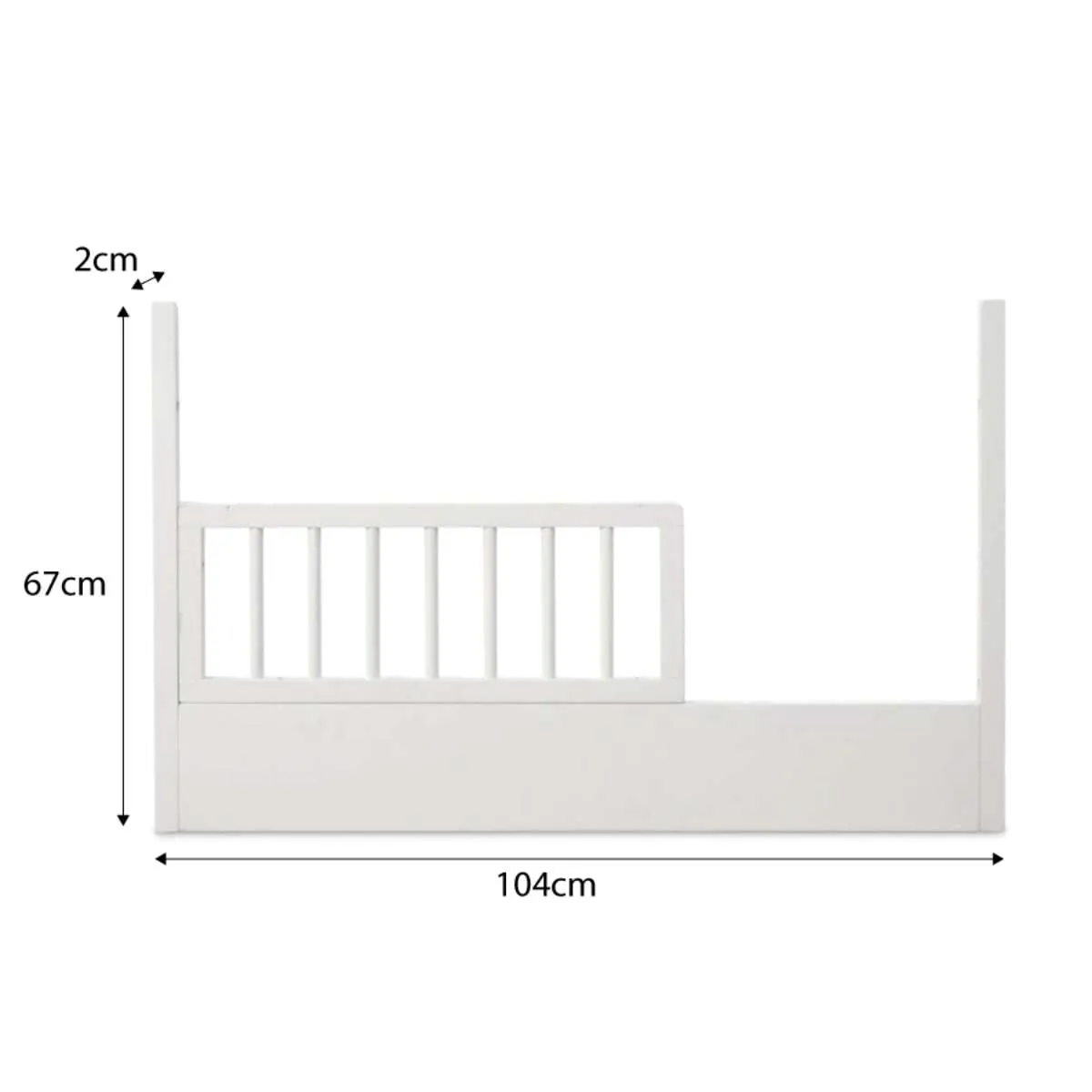 Orlando Cot Toddler Bed Half Frame - White Mocka