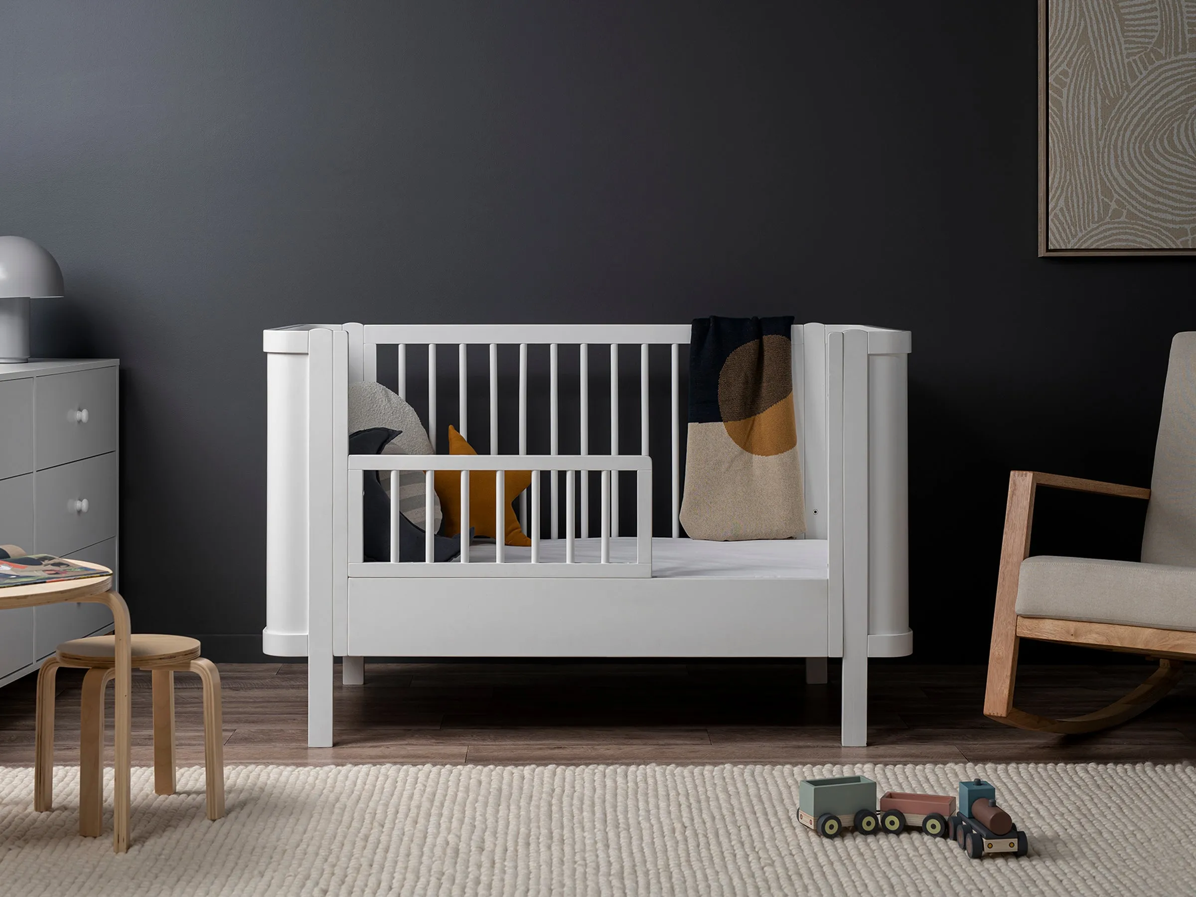 Orlando Cot Toddler Bed Half Frame - White Mocka
