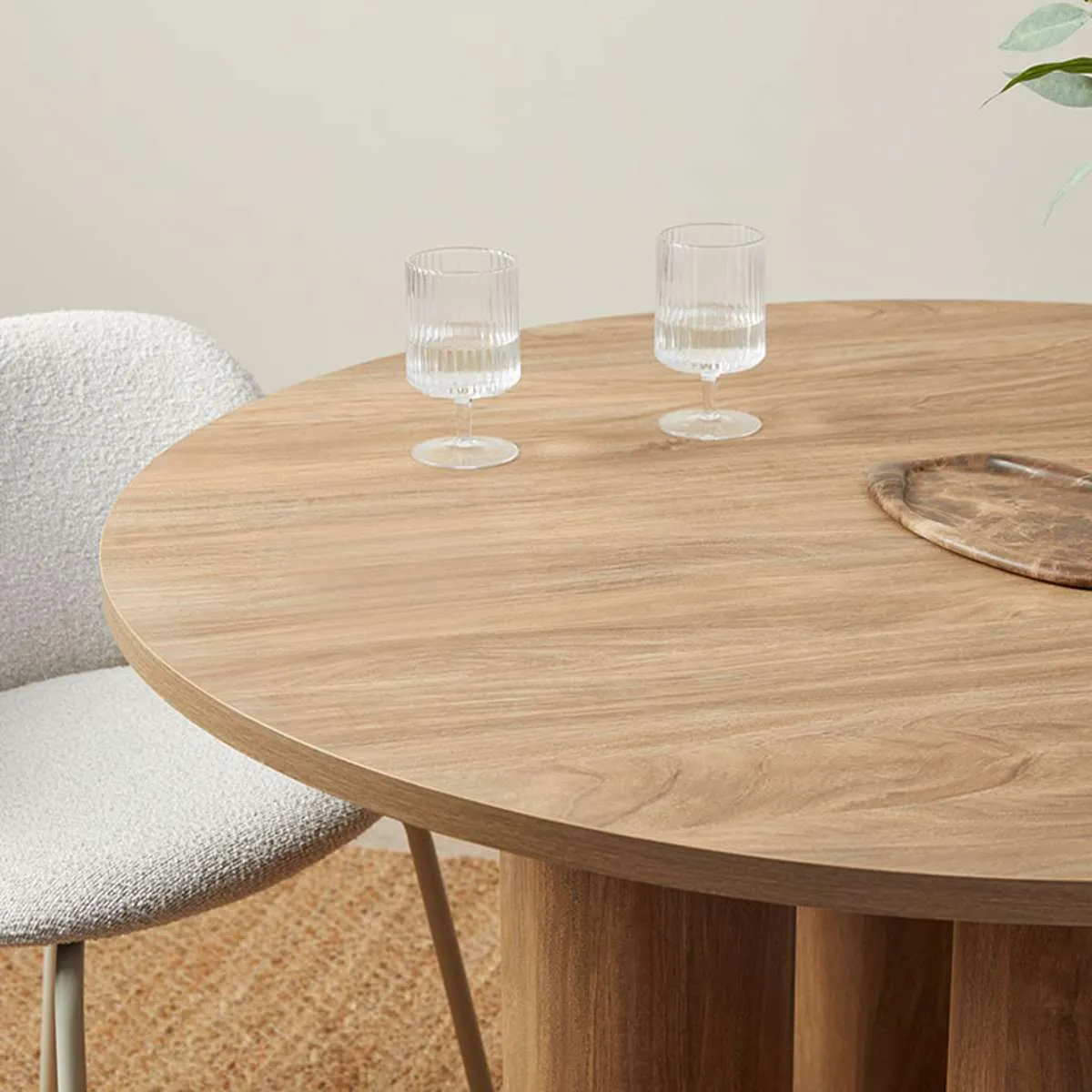 Otis Round Four Seater Dining Table - Pecan Mocka