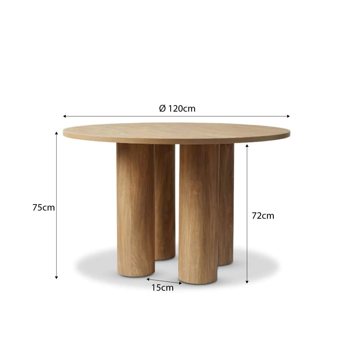Otis Round Four Seater Dining Table - Pecan Mocka
