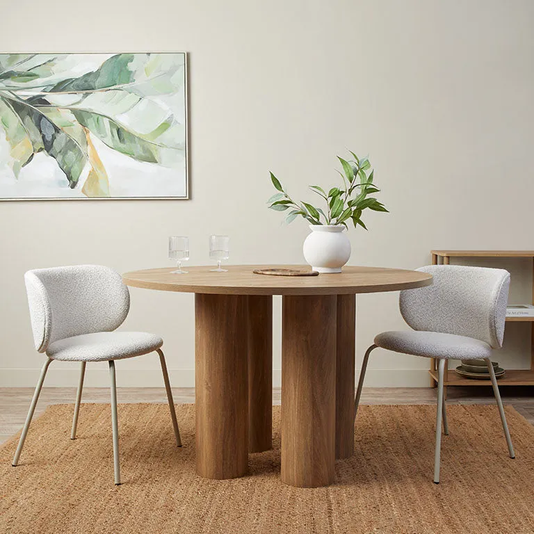 Otis Round Four Seater Dining Table - Pecan Mocka