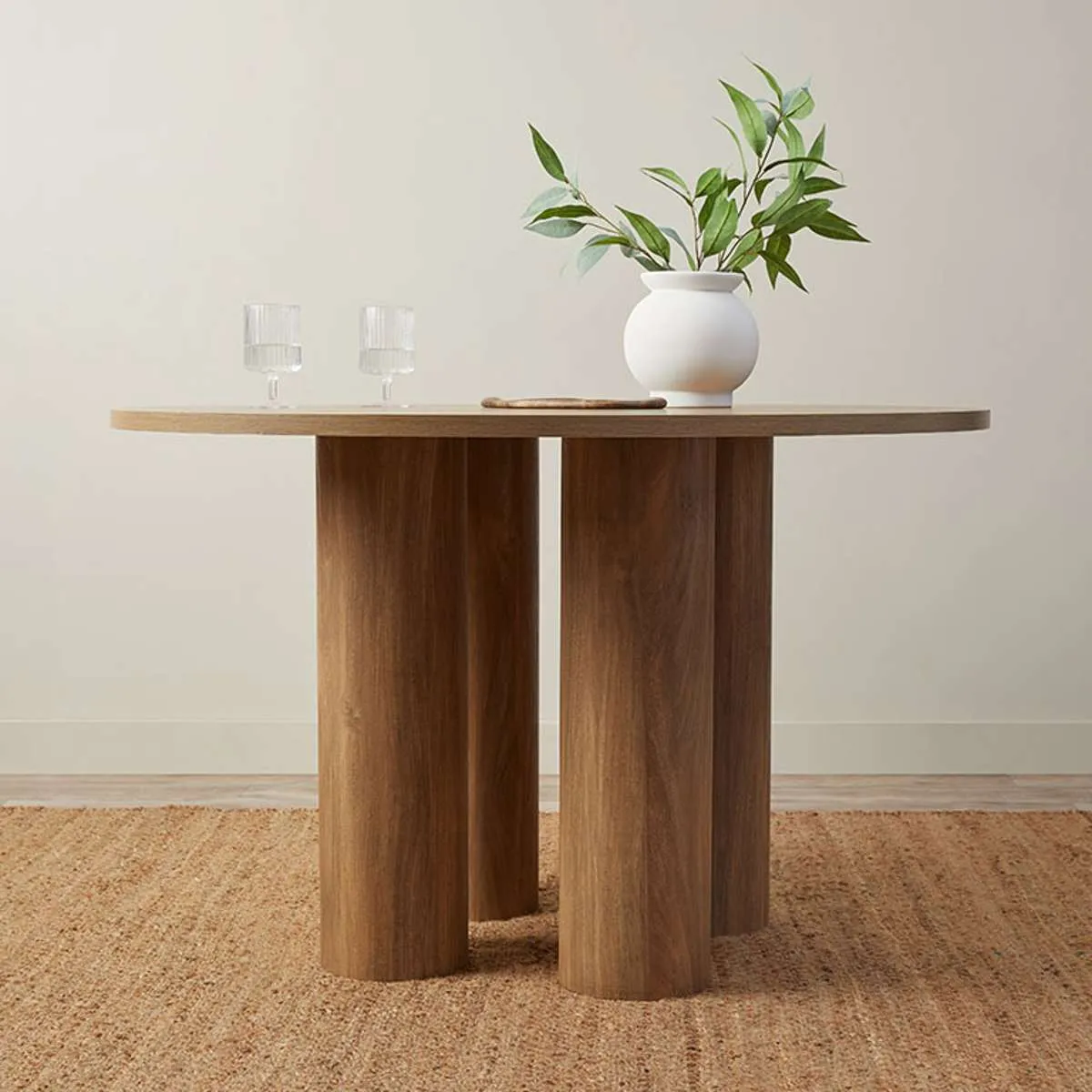 Otis Round Four Seater Dining Table - Pecan Mocka