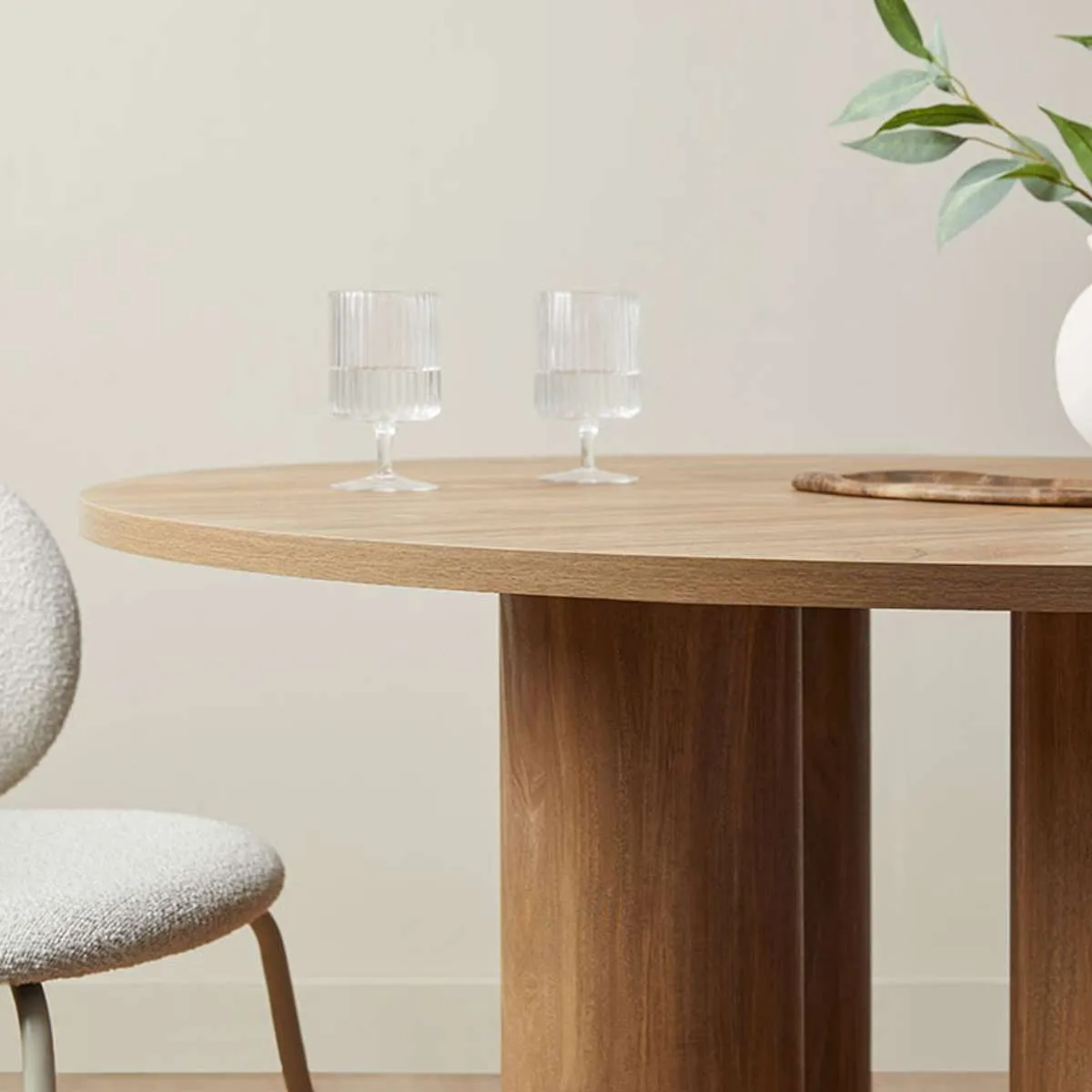 Otis Round Four Seater Dining Table - Pecan Mocka