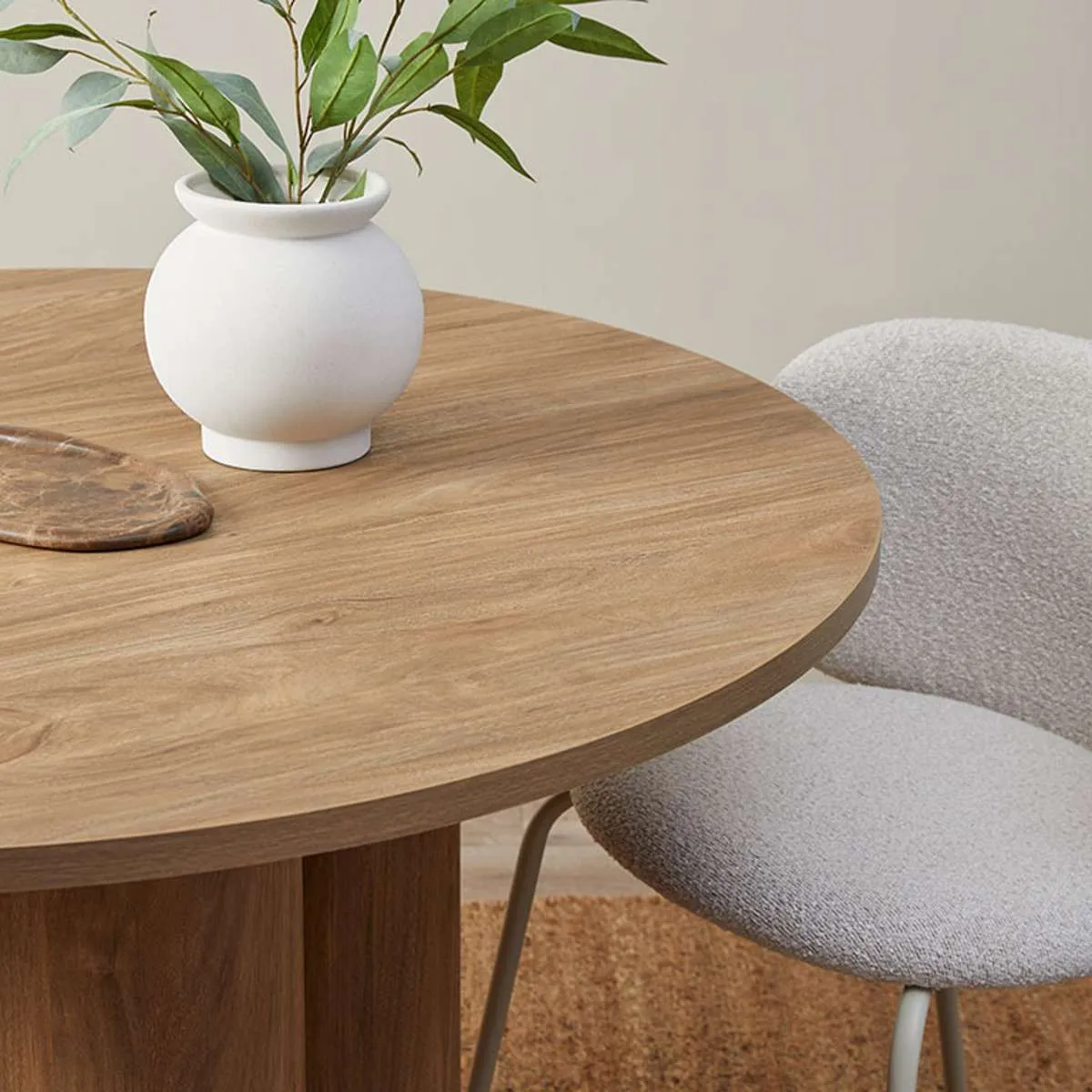 Otis Round Four Seater Dining Table - Pecan Mocka