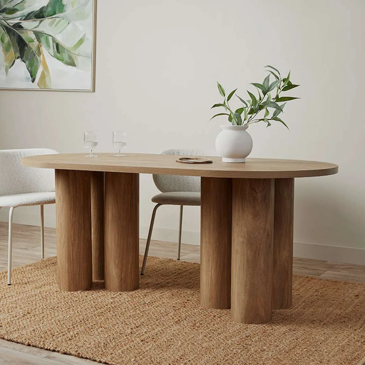 Otis Six Seater Dining Table - Pecan Mocka