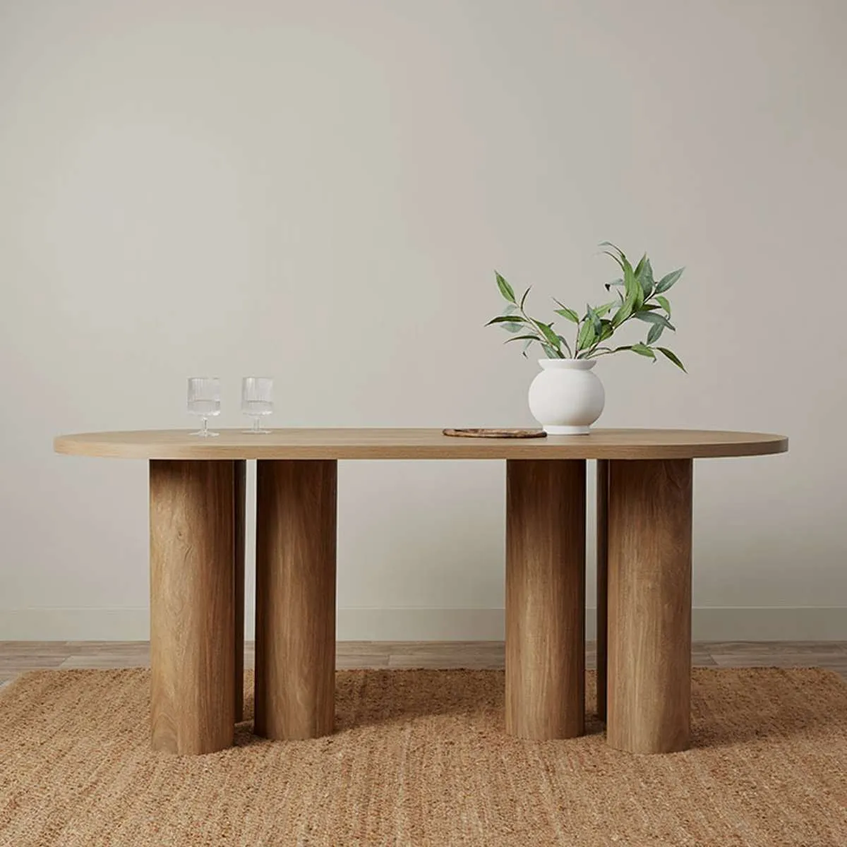 Otis Six Seater Dining Table - Pecan Mocka