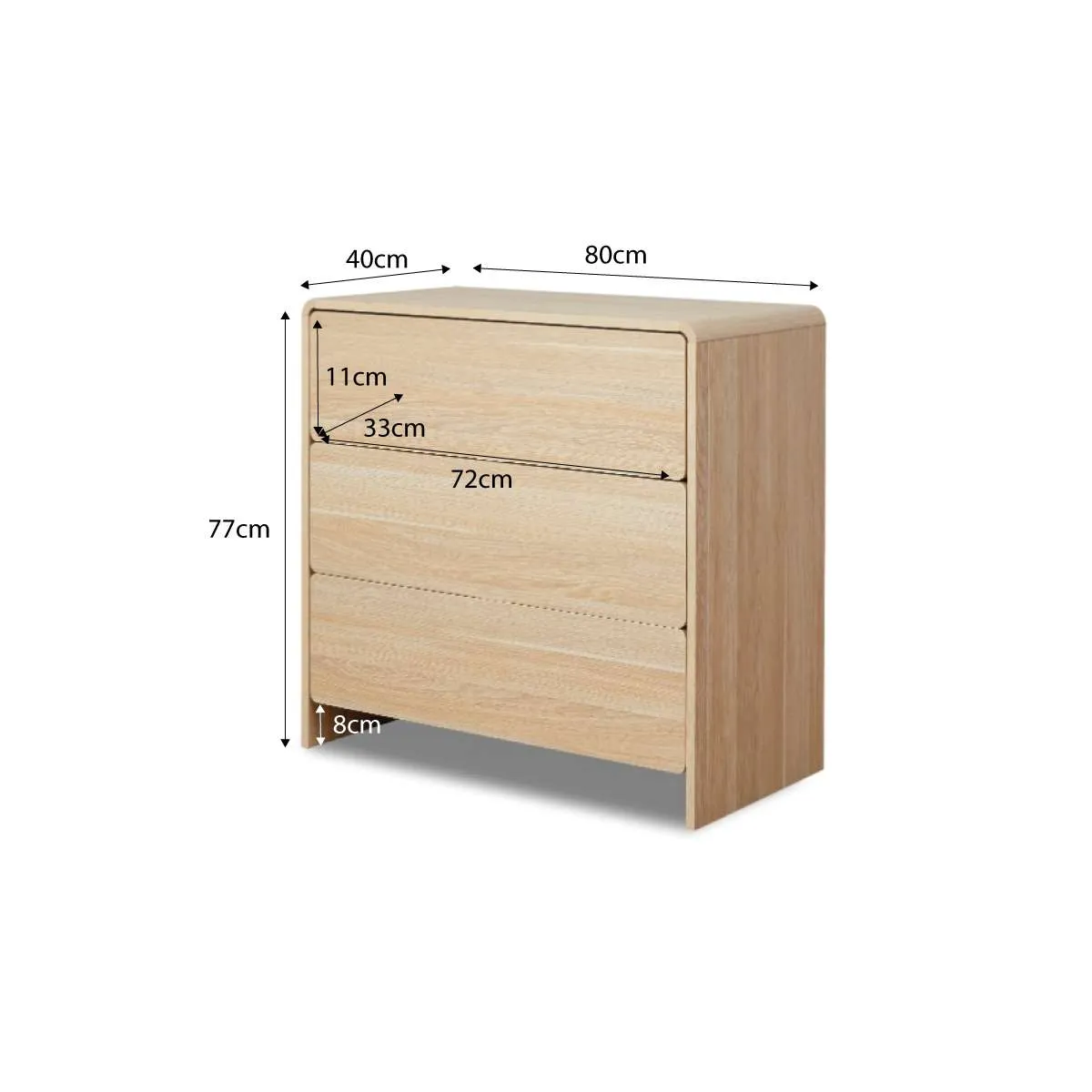 Owen Three Drawer - Natural Mocka