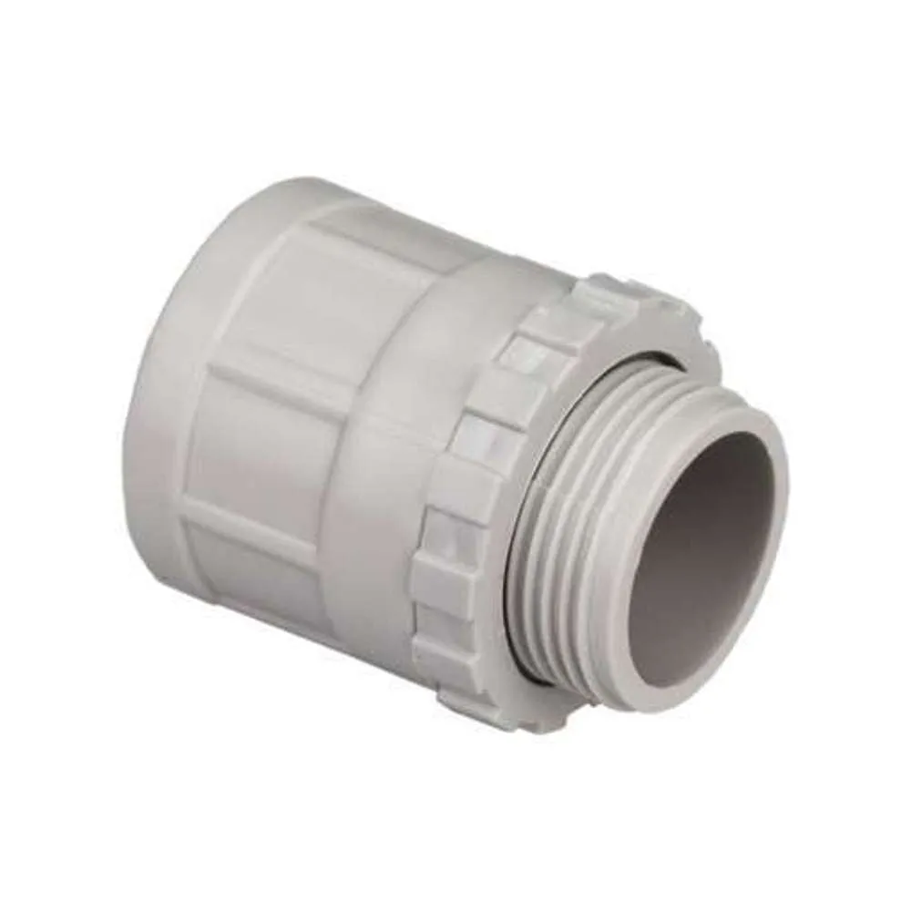 Ozlec Adaptors PVC Plain to Screw 40mm Grey