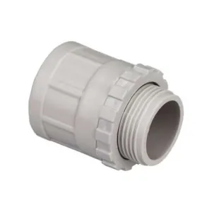 Ozlec Adaptors PVC Plain to Screw 40mm Grey