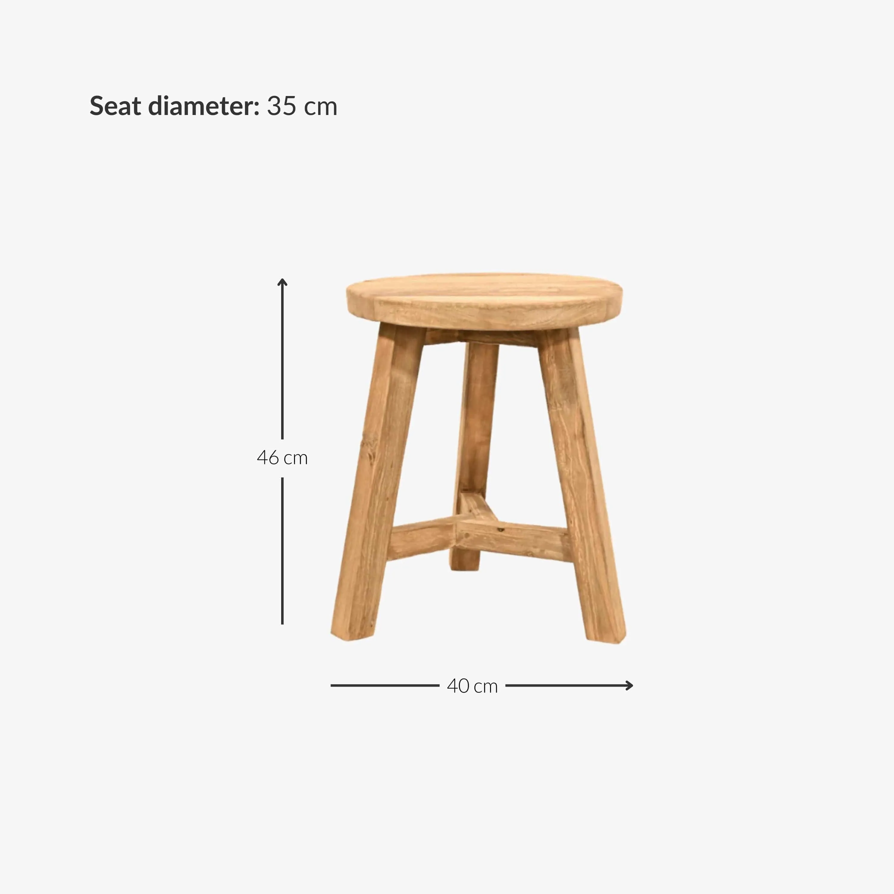 Recycled Teak Stool Zoco Home