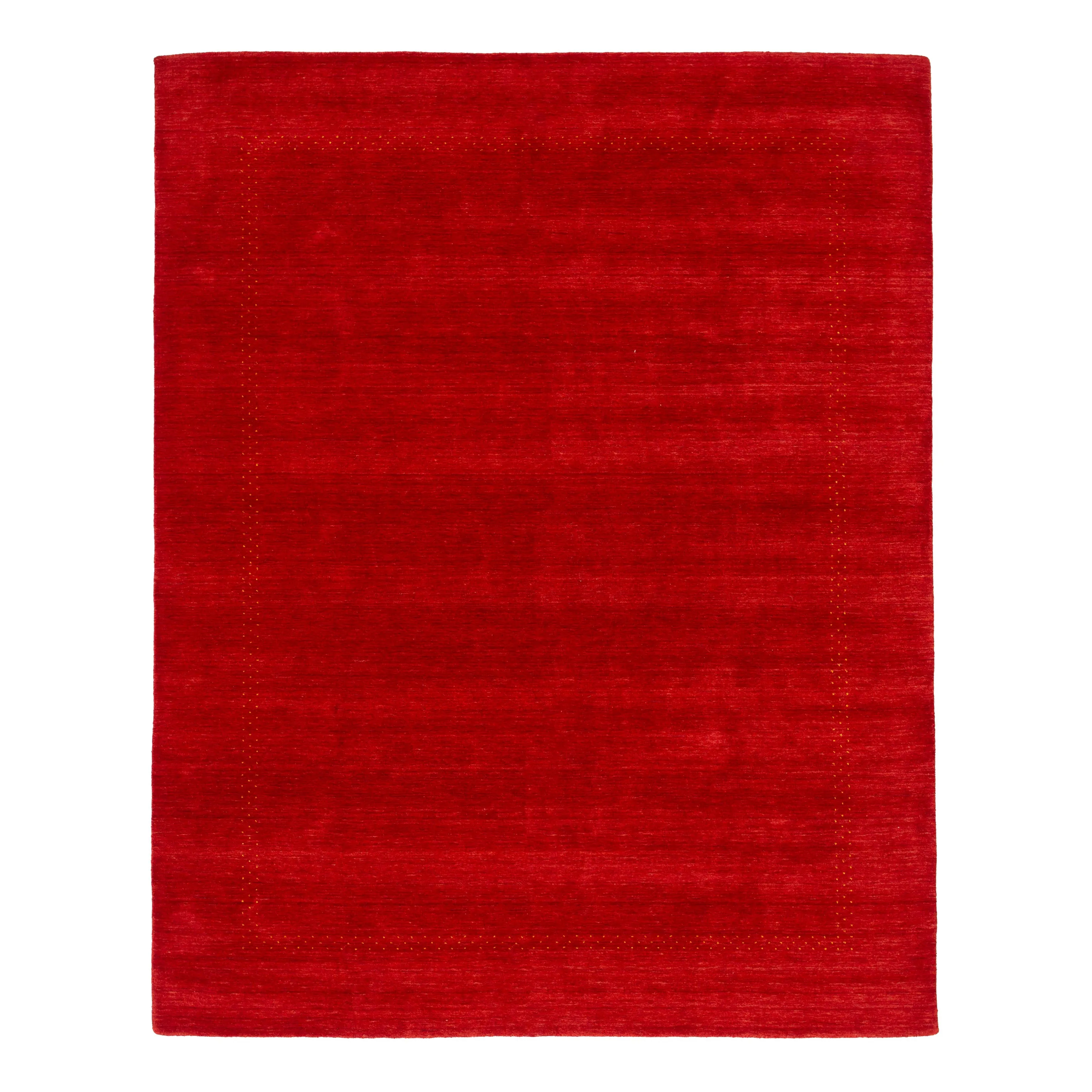 Red Solid Indo Gabbeh Rug - 8'1" x 9'10"