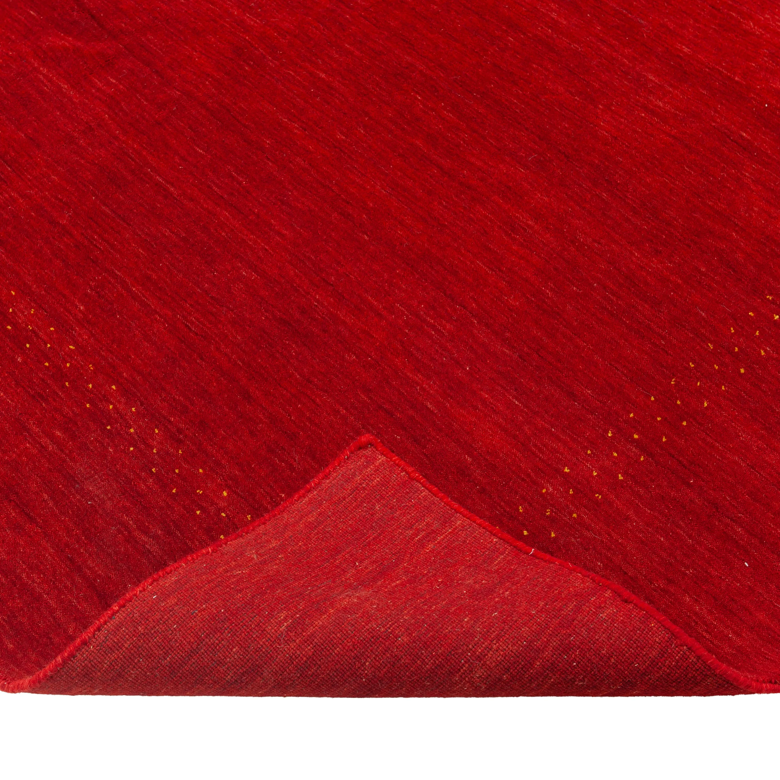 Red Solid Indo Gabbeh Rug - 8'1" x 9'10"