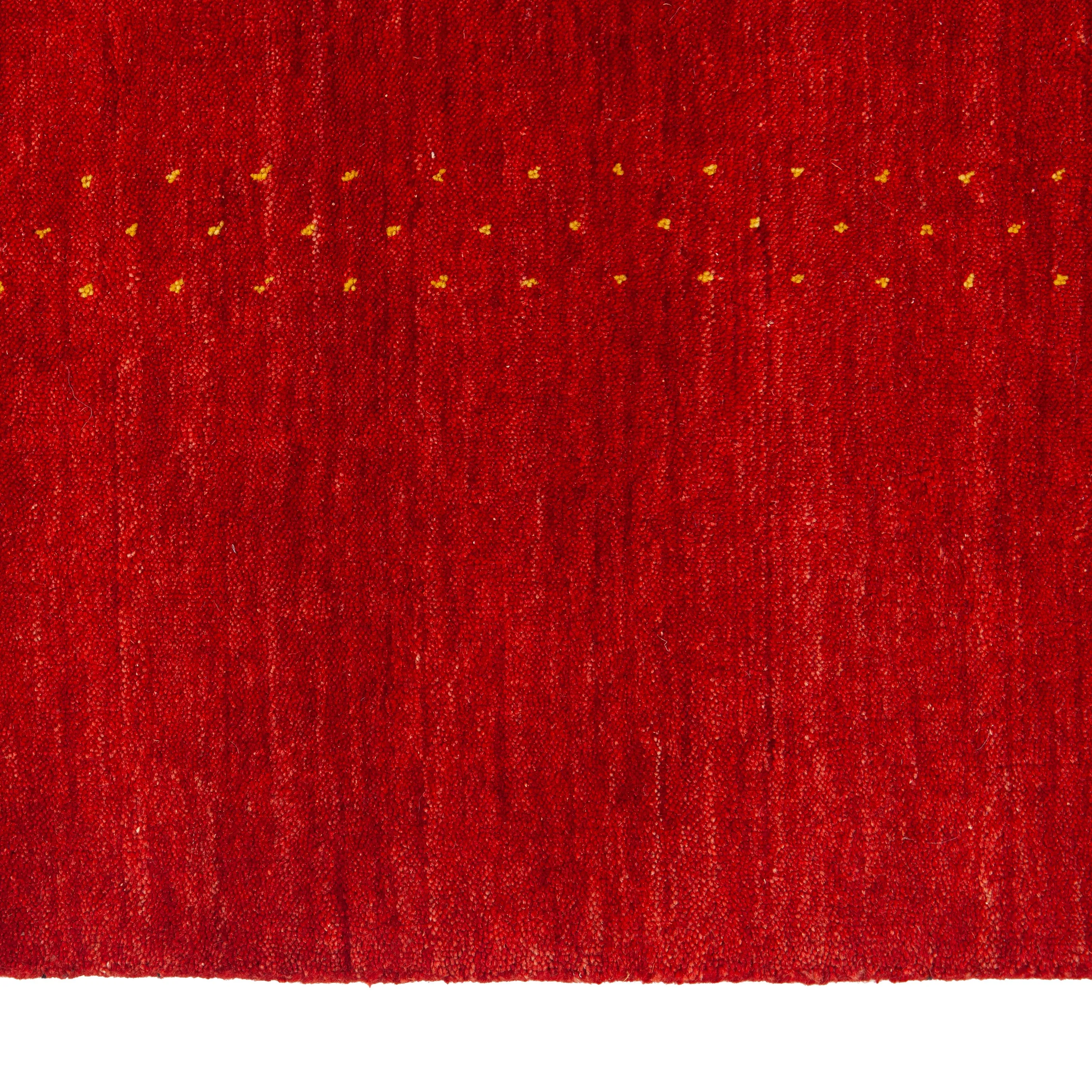 Red Solid Indo Gabbeh Rug - 8'1" x 9'10"