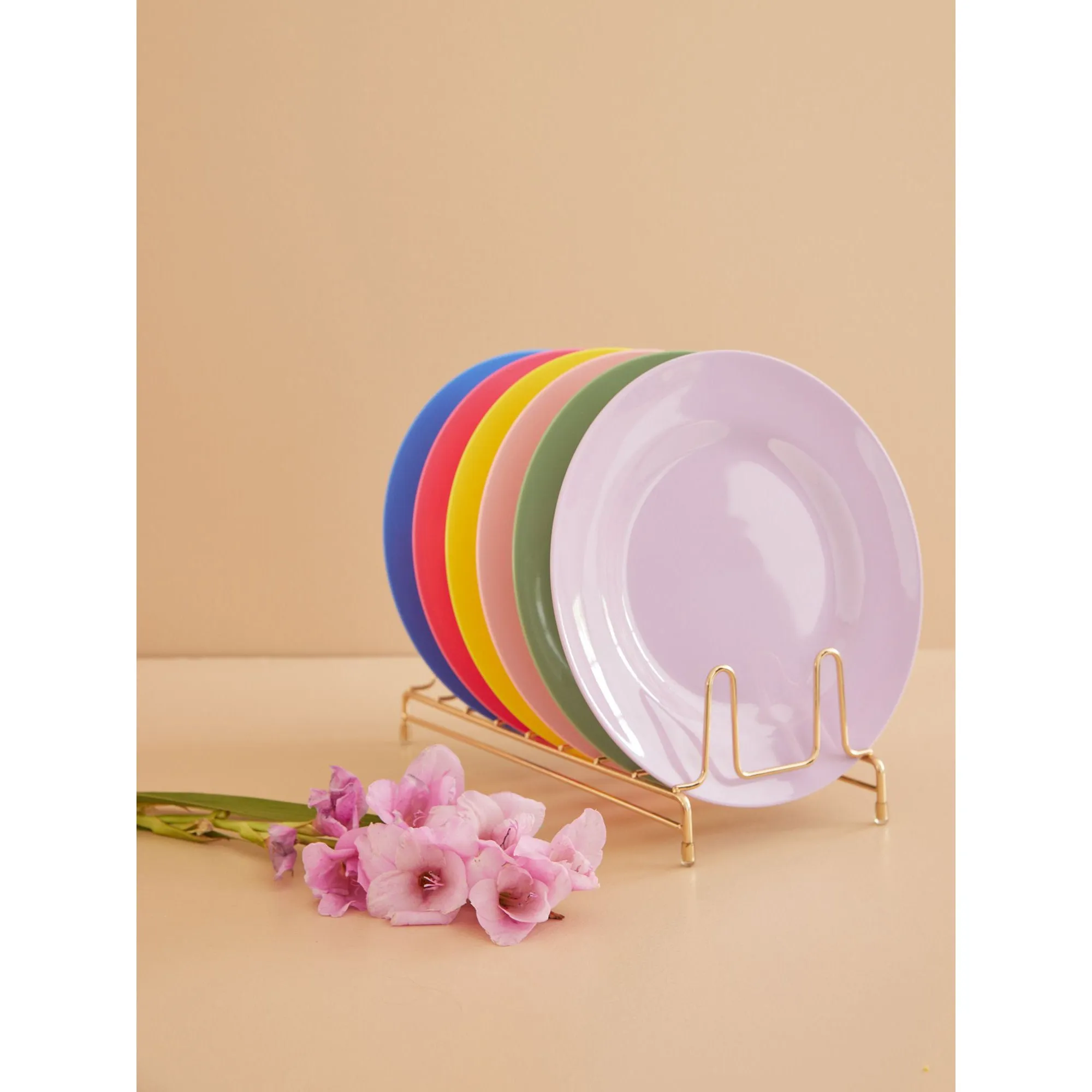 Rice DK Melamine Round Dinner Plates in Assorted Colors - Set of 6 pcs - Giftbox
