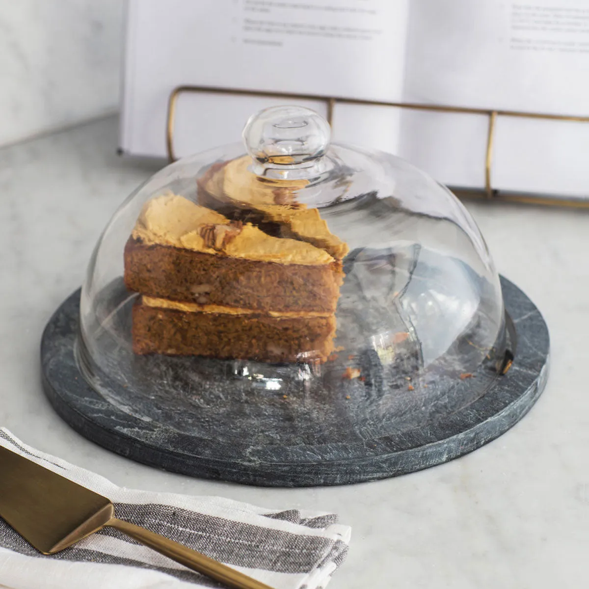 Slate and Glass Cake Dome Funky Chunky