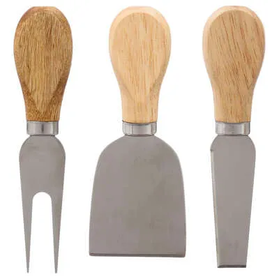 Slate And Wooden Cheese Knives Set Funky Chunky